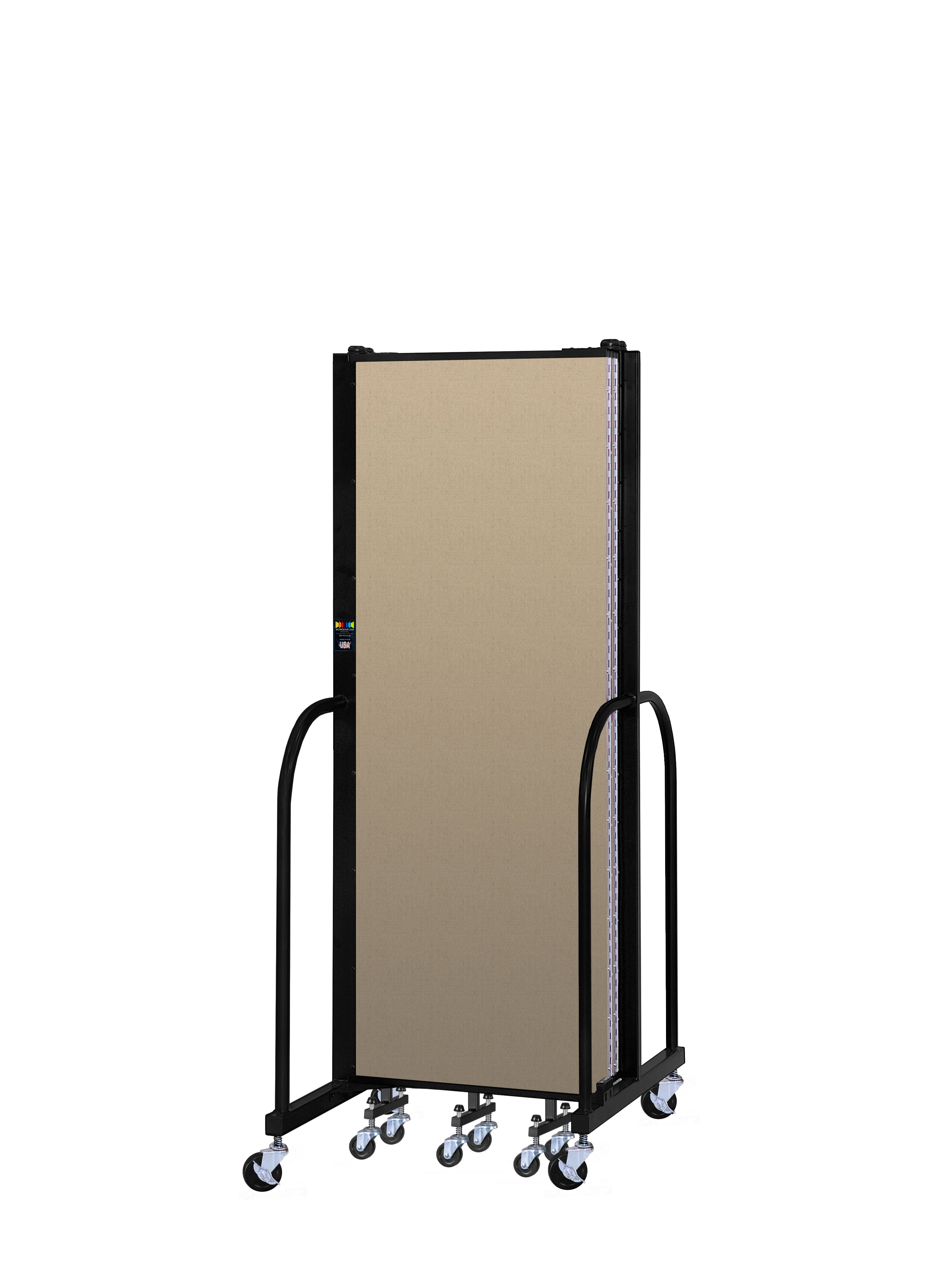 Signature Room Divider - 6'H x 9' 5"L - 5 Panel, Sandalwood, Vinyl