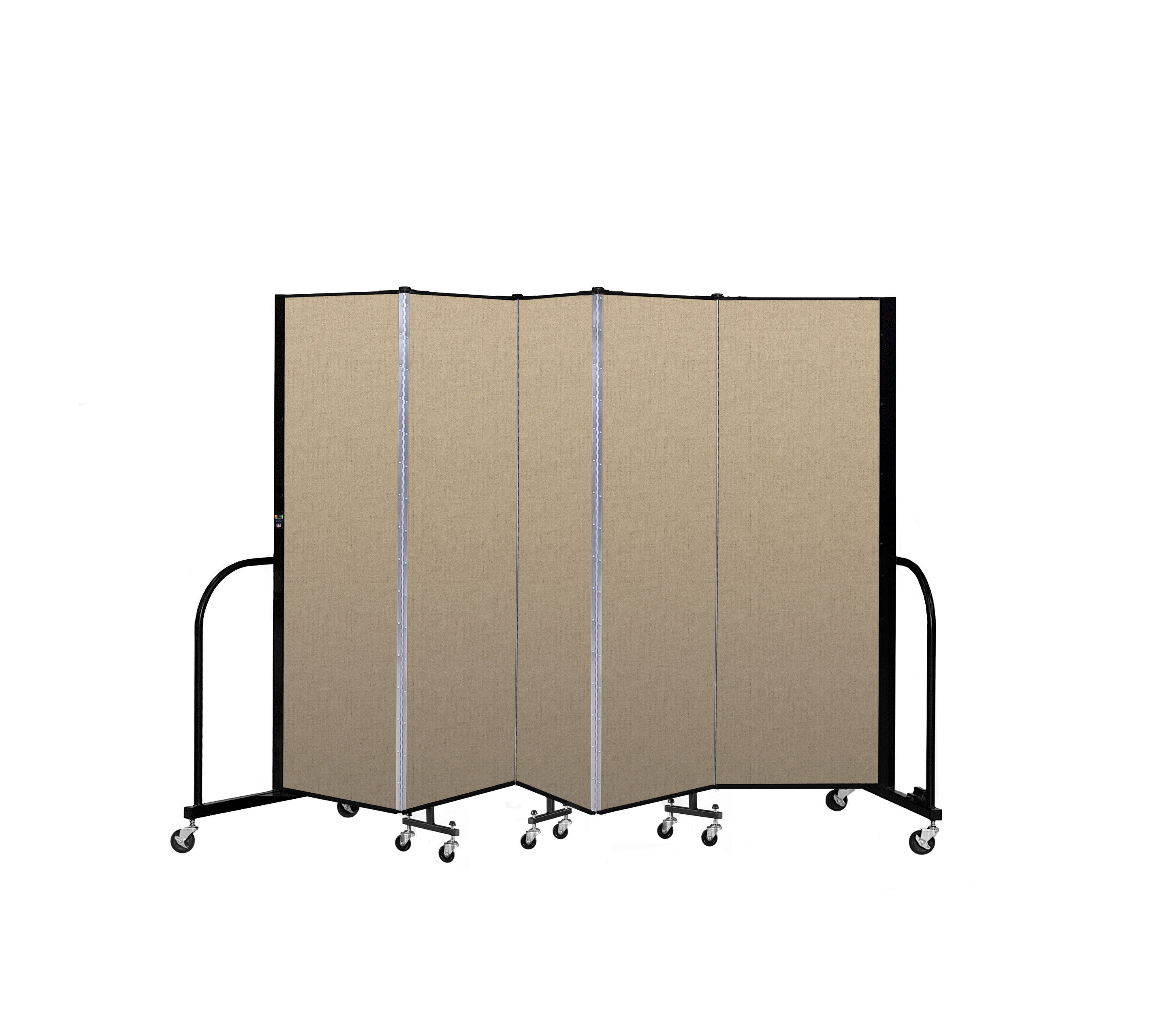 Signature Room Divider - 6'H x 9' 5"L - 5 Panel, Sandalwood, Vinyl