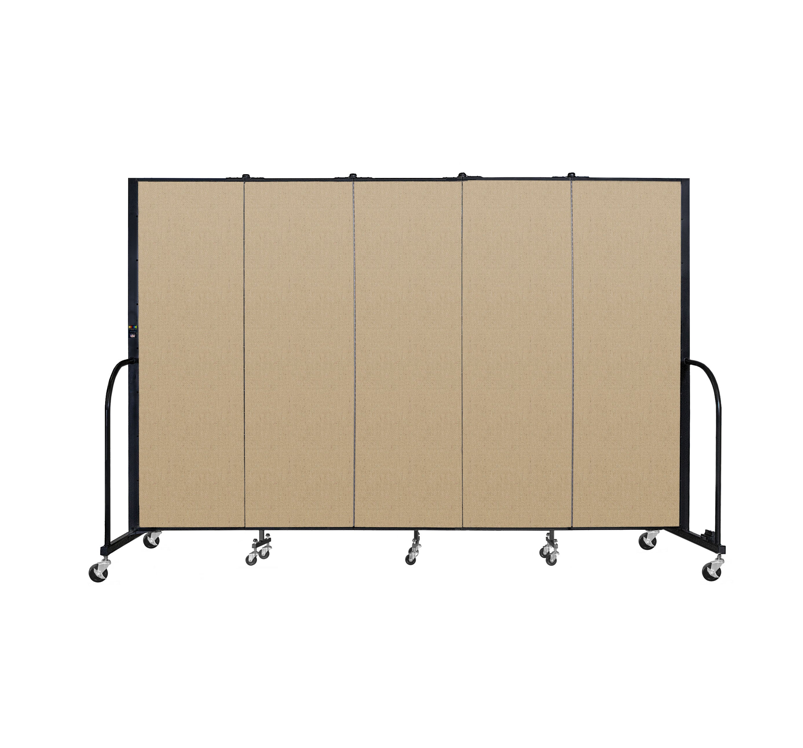 Signature Room Divider - 6'H x 9' 5"L - 5 Panel, Sandalwood, Vinyl