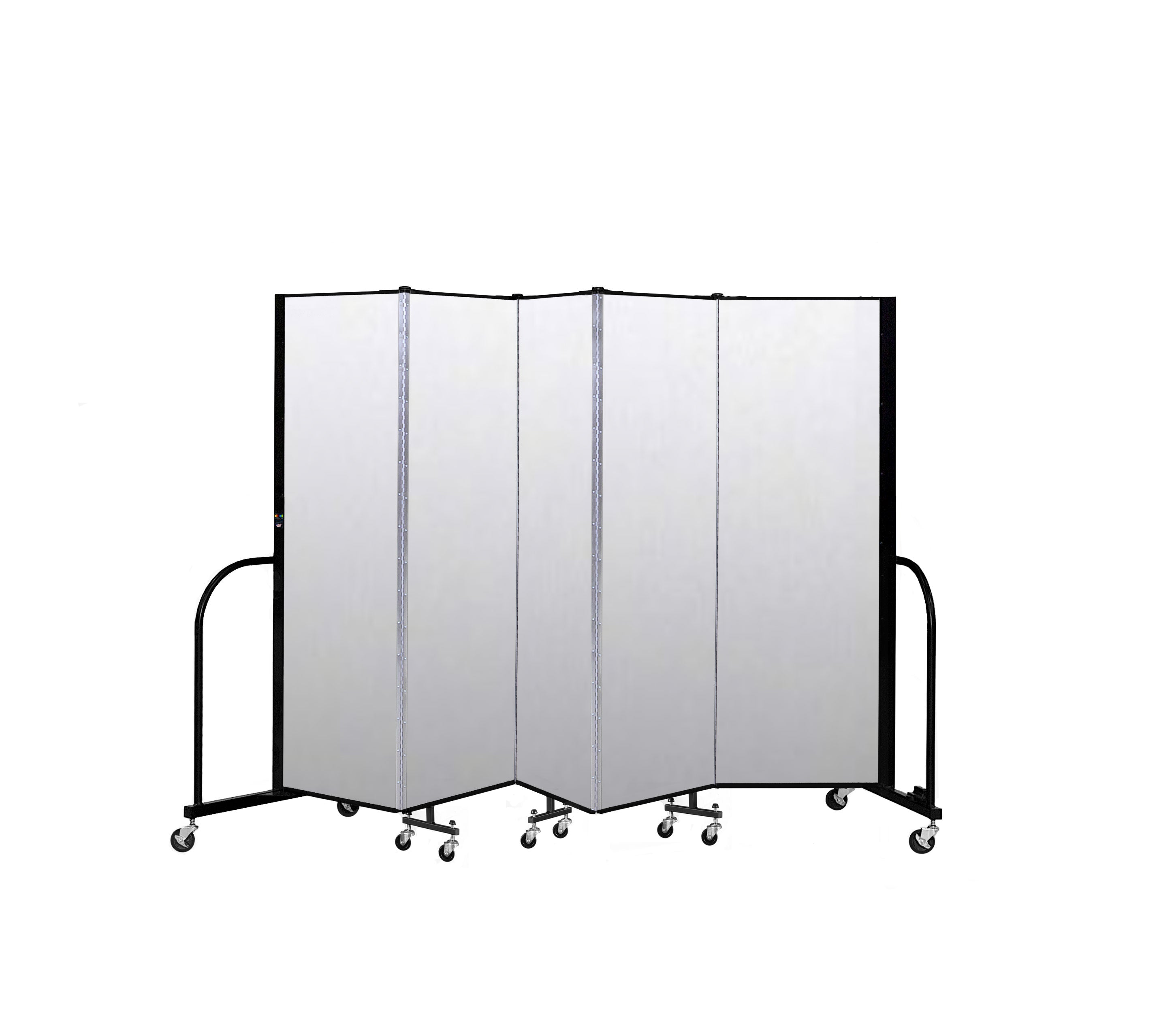 Signature Room Divider - 6'H x 9' 5"L - 5 Panel, Ice, Vinyl
