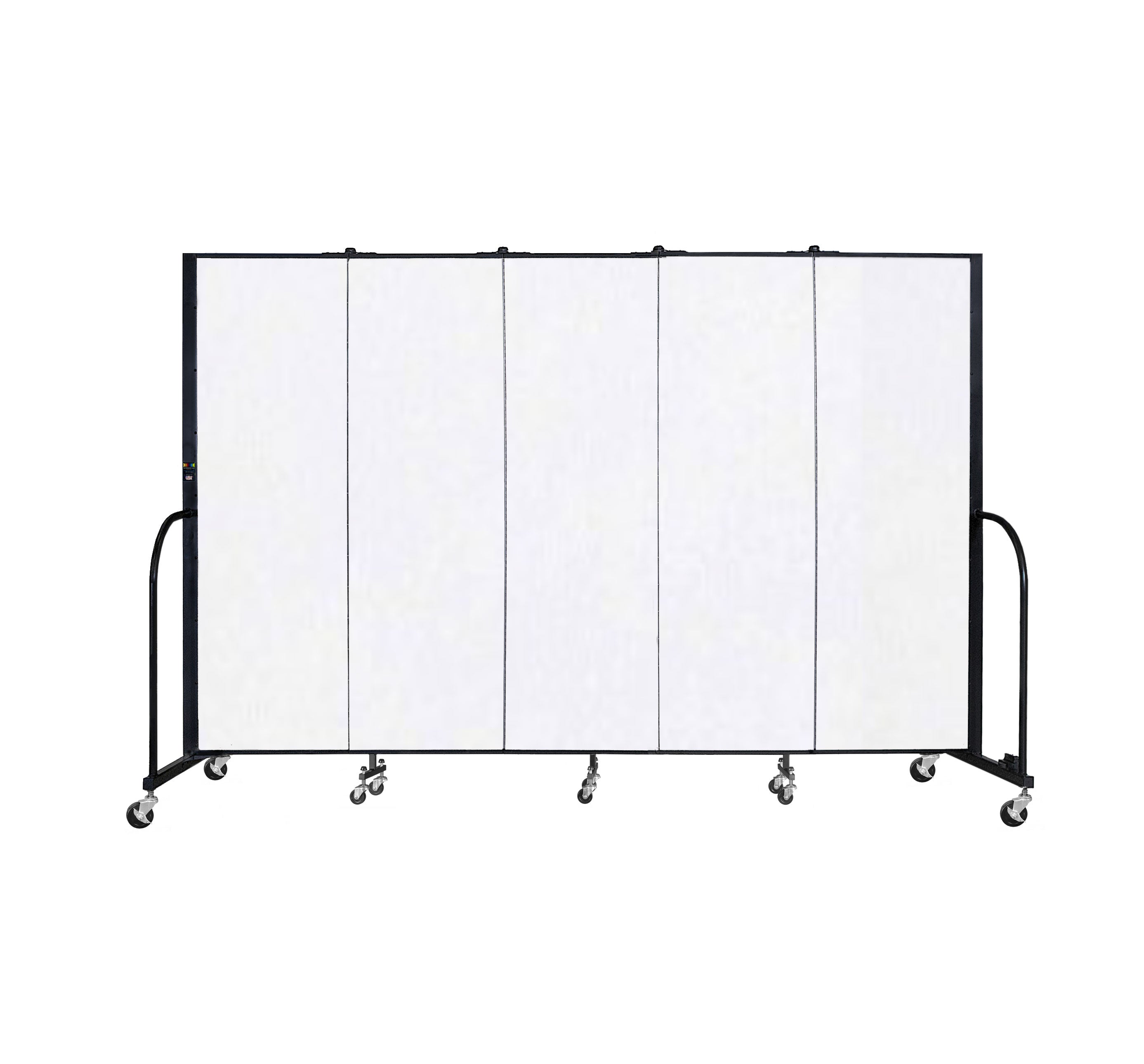 Signature Room Divider - 6'H x 9' 5"L - 5 Panel, Ice, Vinyl