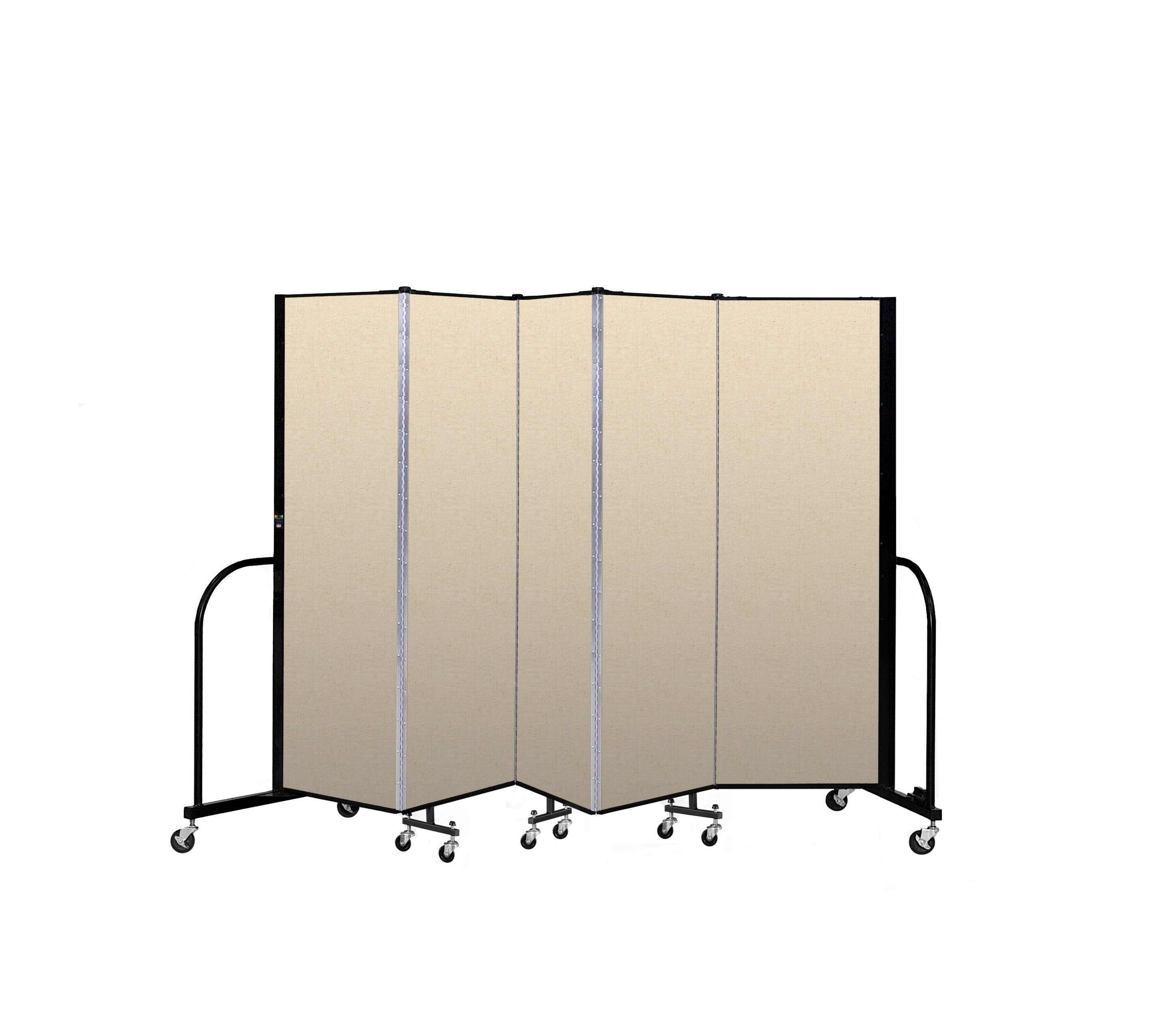Signature Room Divider - 6'H x 9' 5"L - 5 Panel, Hazelnut, Vinyl