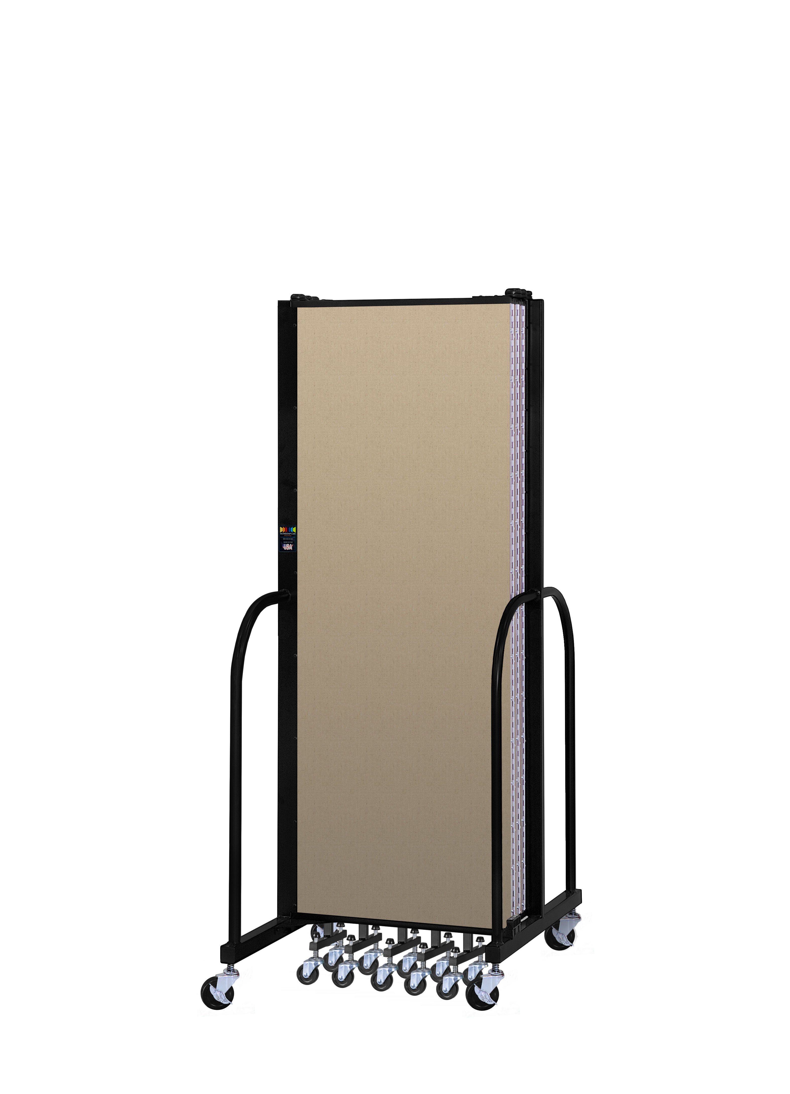 Signature Room Divider - 6'H x 13' 1"L - 7 Panel, Sandalwood, Vinyl