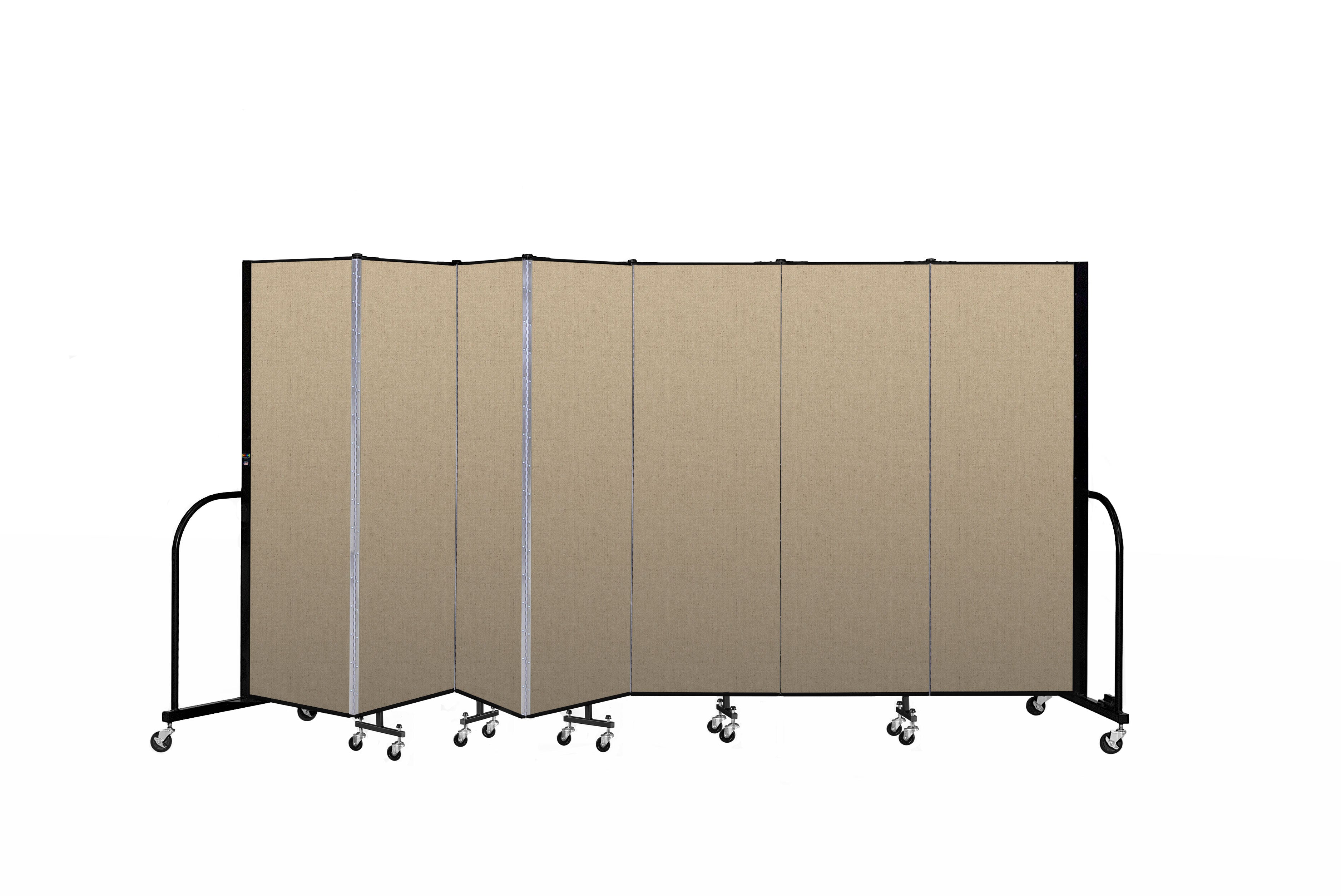 Signature Room Divider - 6'H x 13' 1"L - 7 Panel, Sandalwood, Vinyl