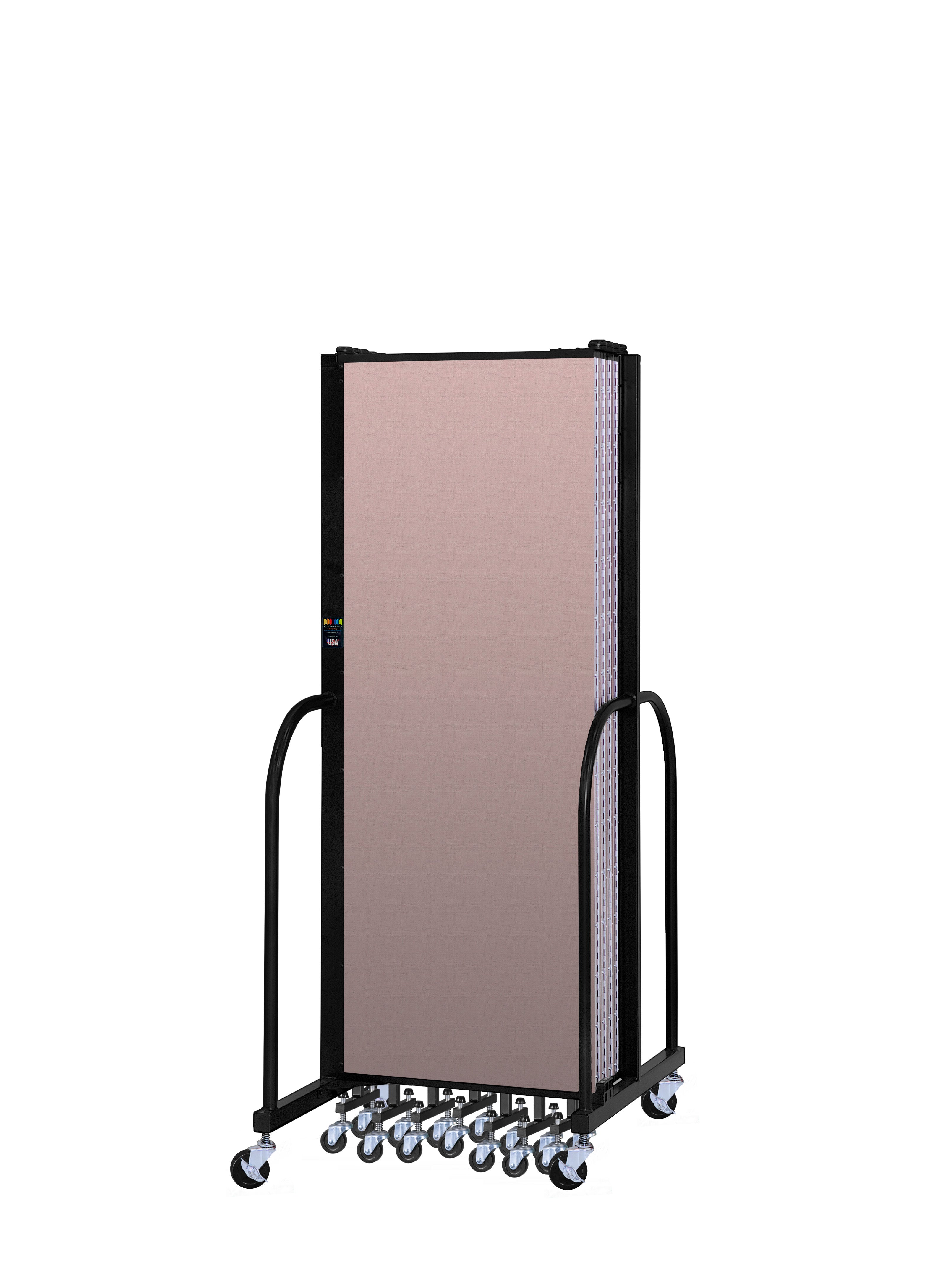 Signature Room Divider - 6'H x 16' 9"L - 9 Panel, Rasberry, Vinyl