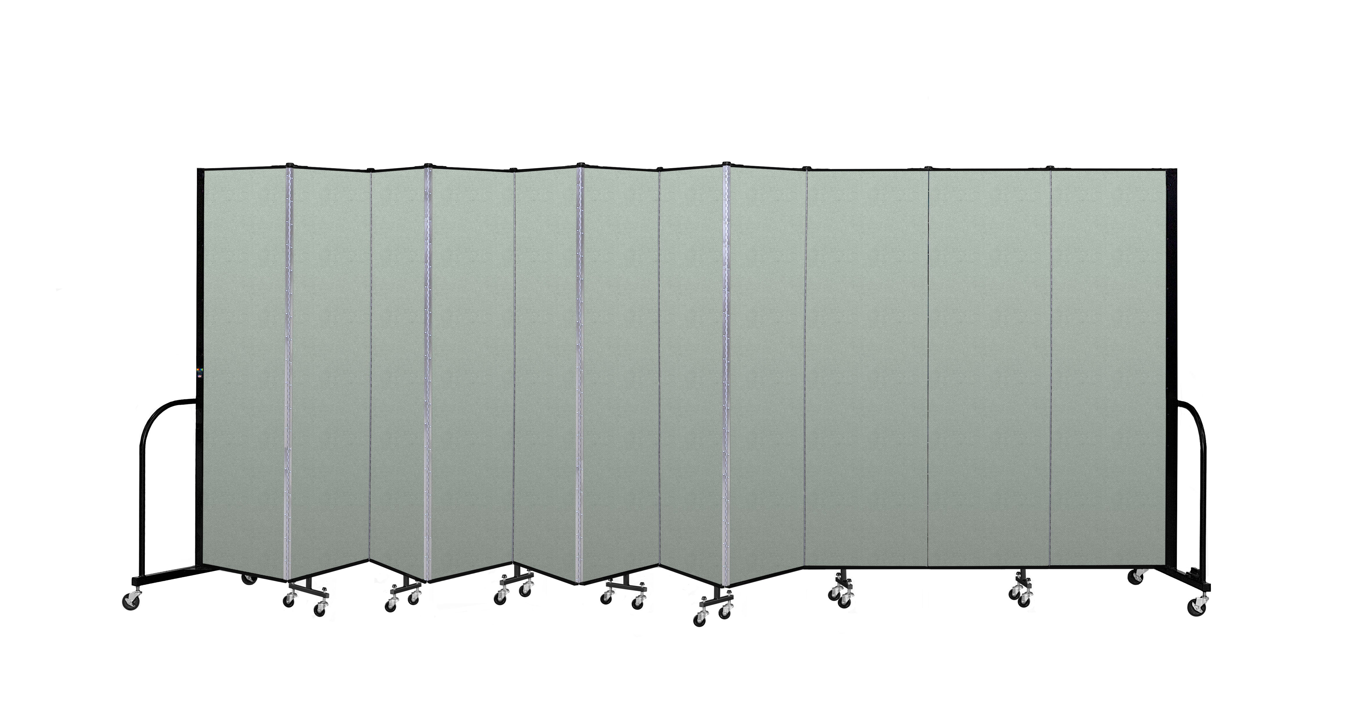 Signature Room Divider - 6' 8"H x 20' 5"L - 11 Panel, Mint, Vinyl