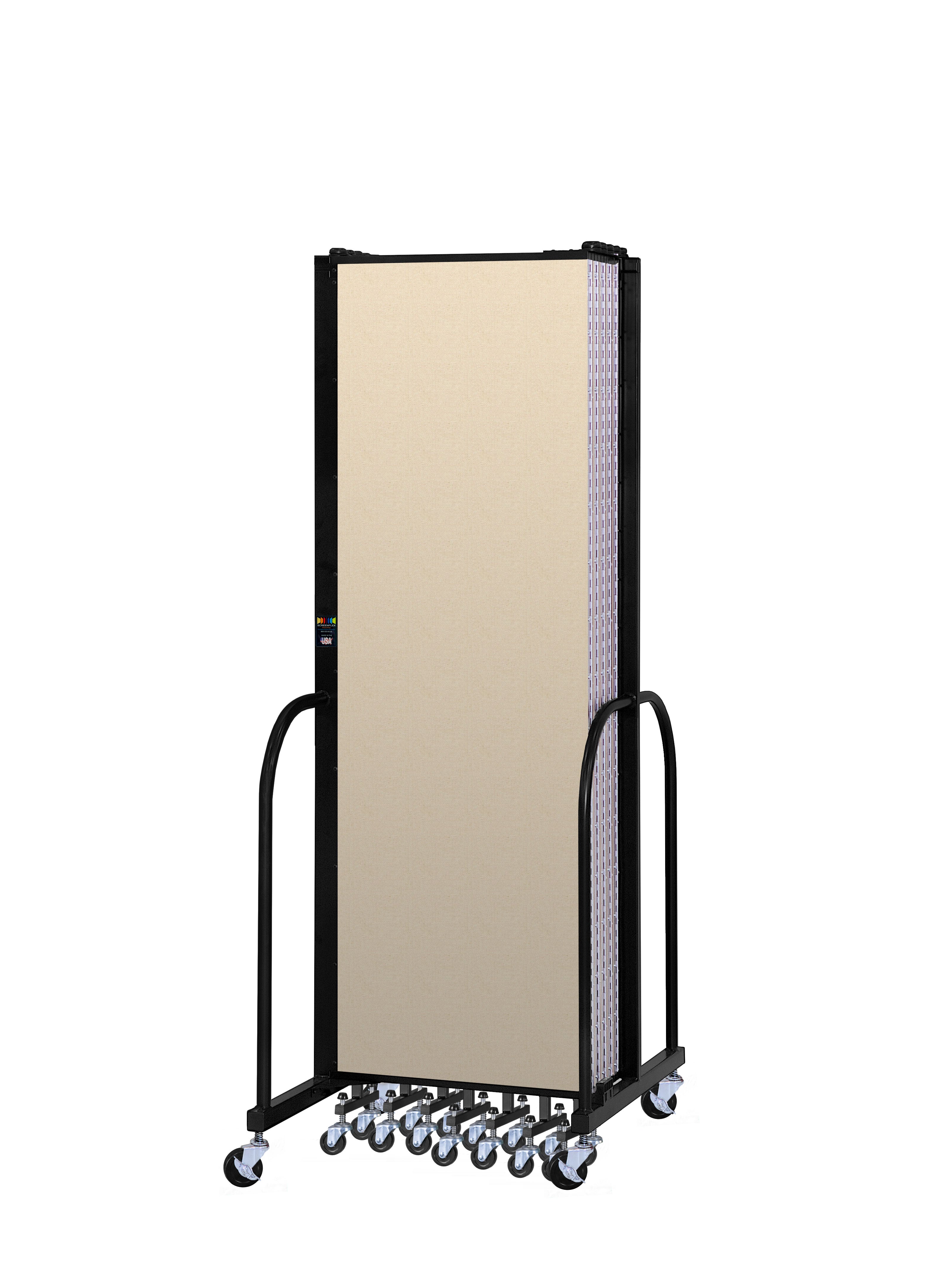 Signature Room Divider - 6' 8"H x 20' 5"L - 11 Panel, Hazelnut, Vinyl