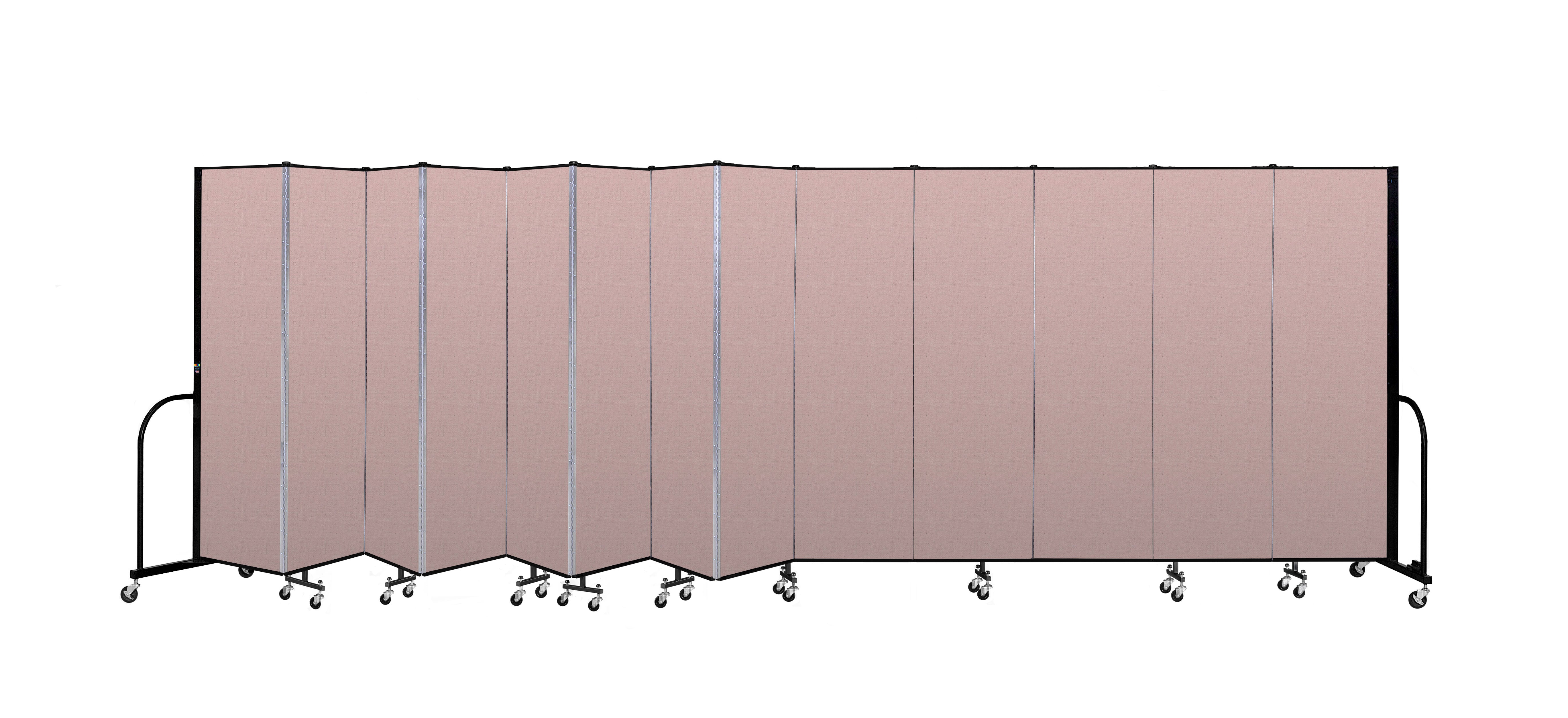 Signature Room Divider - 6' 8"H x 24' 1"L - 13 Panel, Rasberry, Vinyl