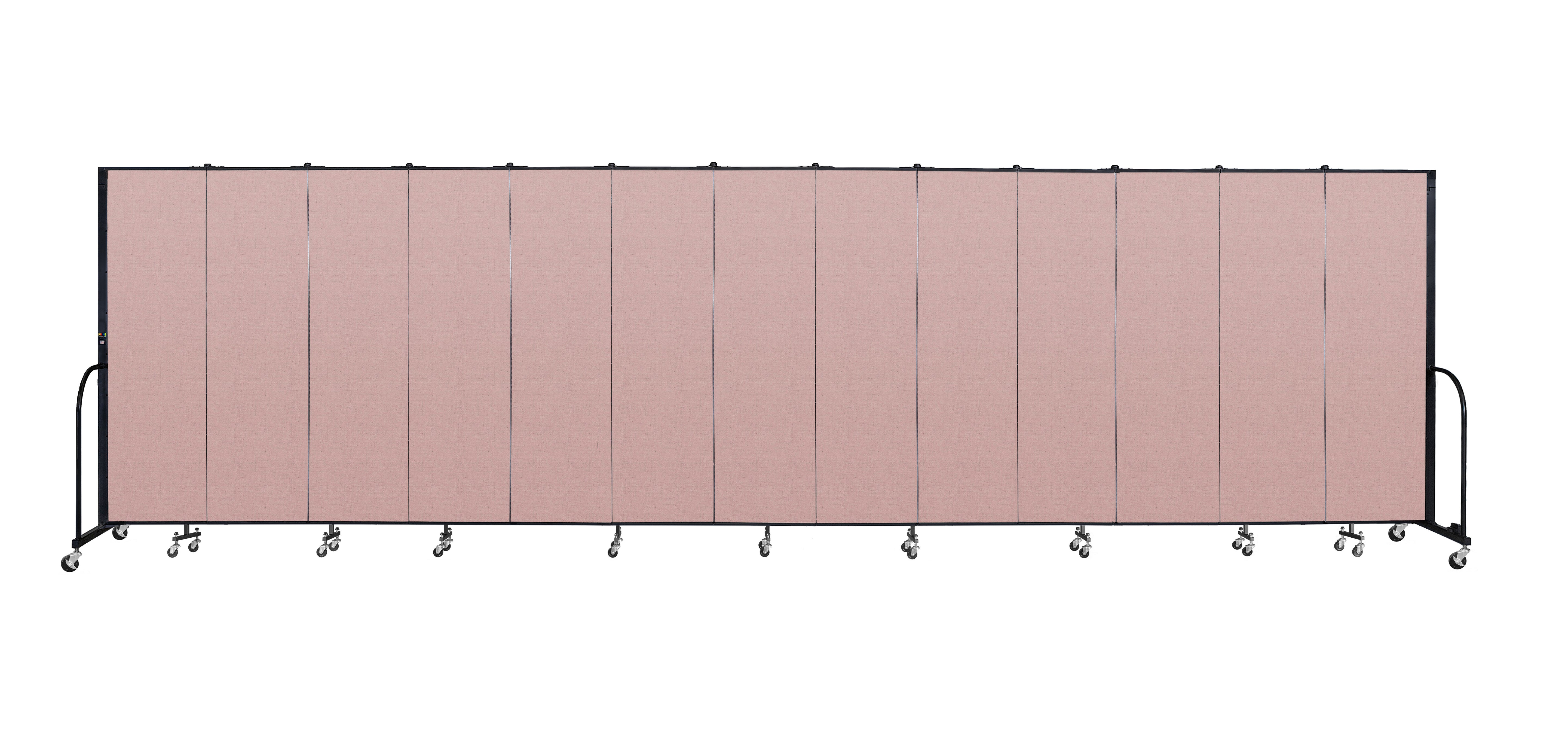 Signature Room Divider - 6' 8"H x 24' 1"L - 13 Panel, Rasberry, Vinyl