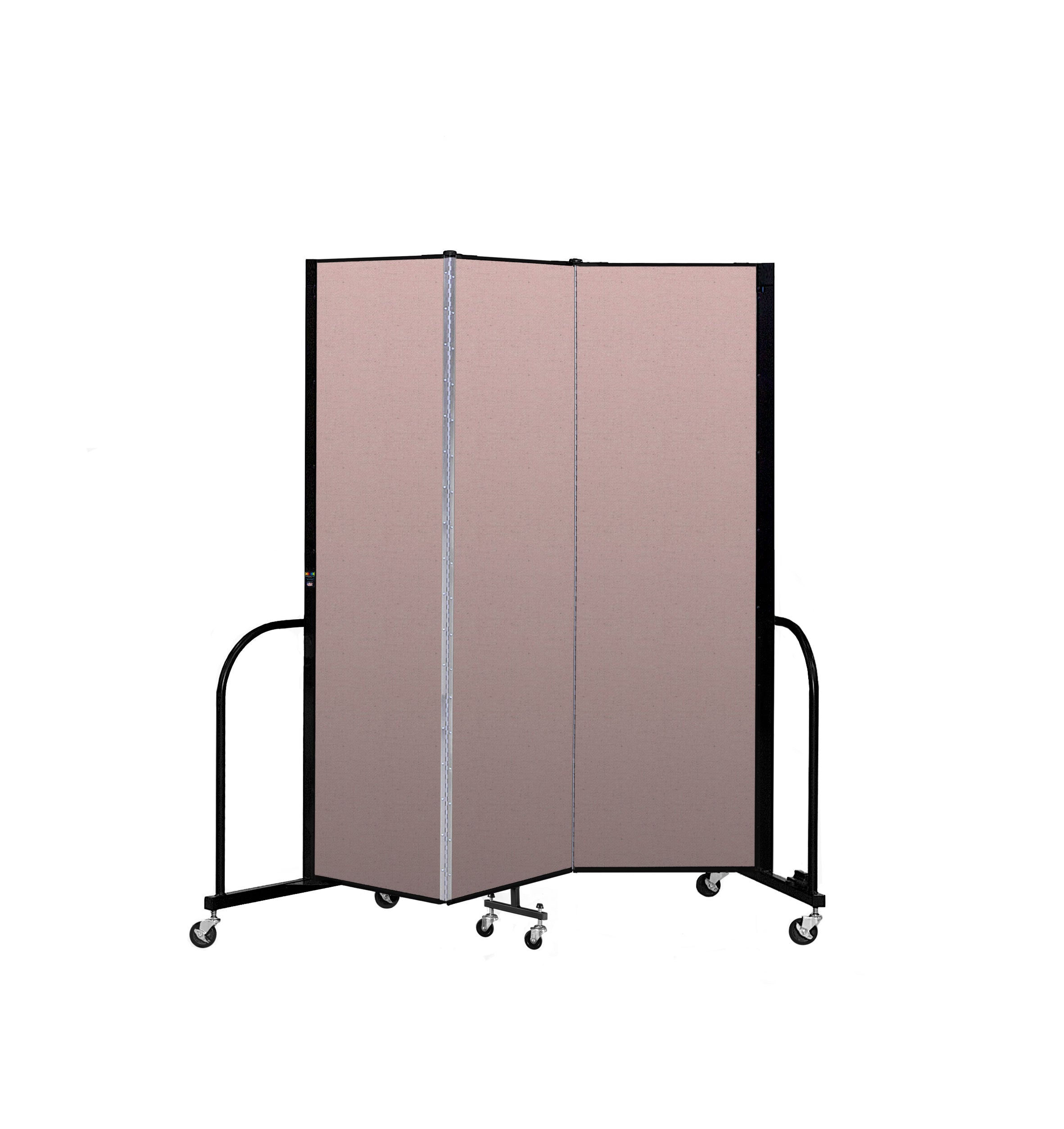 Signature Room Divider - 6' 8"H x 5' 9"L - 3 Panel, Rasberry, Vinyl