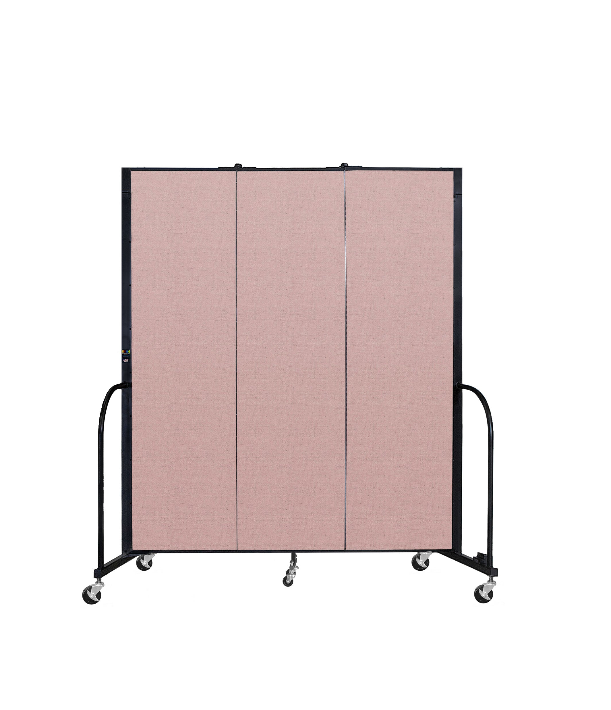 Signature Room Divider - 6' 8"H x 5' 9"L - 3 Panel, Rasberry, Vinyl
