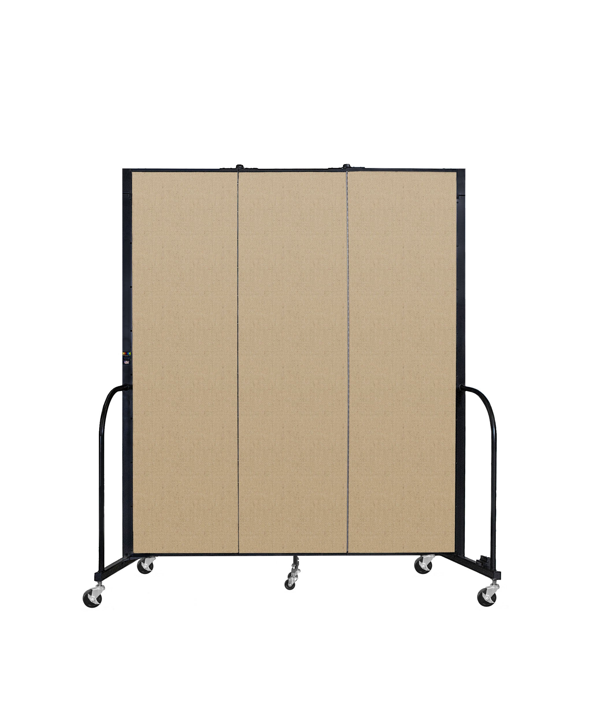 Signature Room Divider - 6' 8"H x 5' 9"L - 3 Panel, Sandalwood, Vinyl