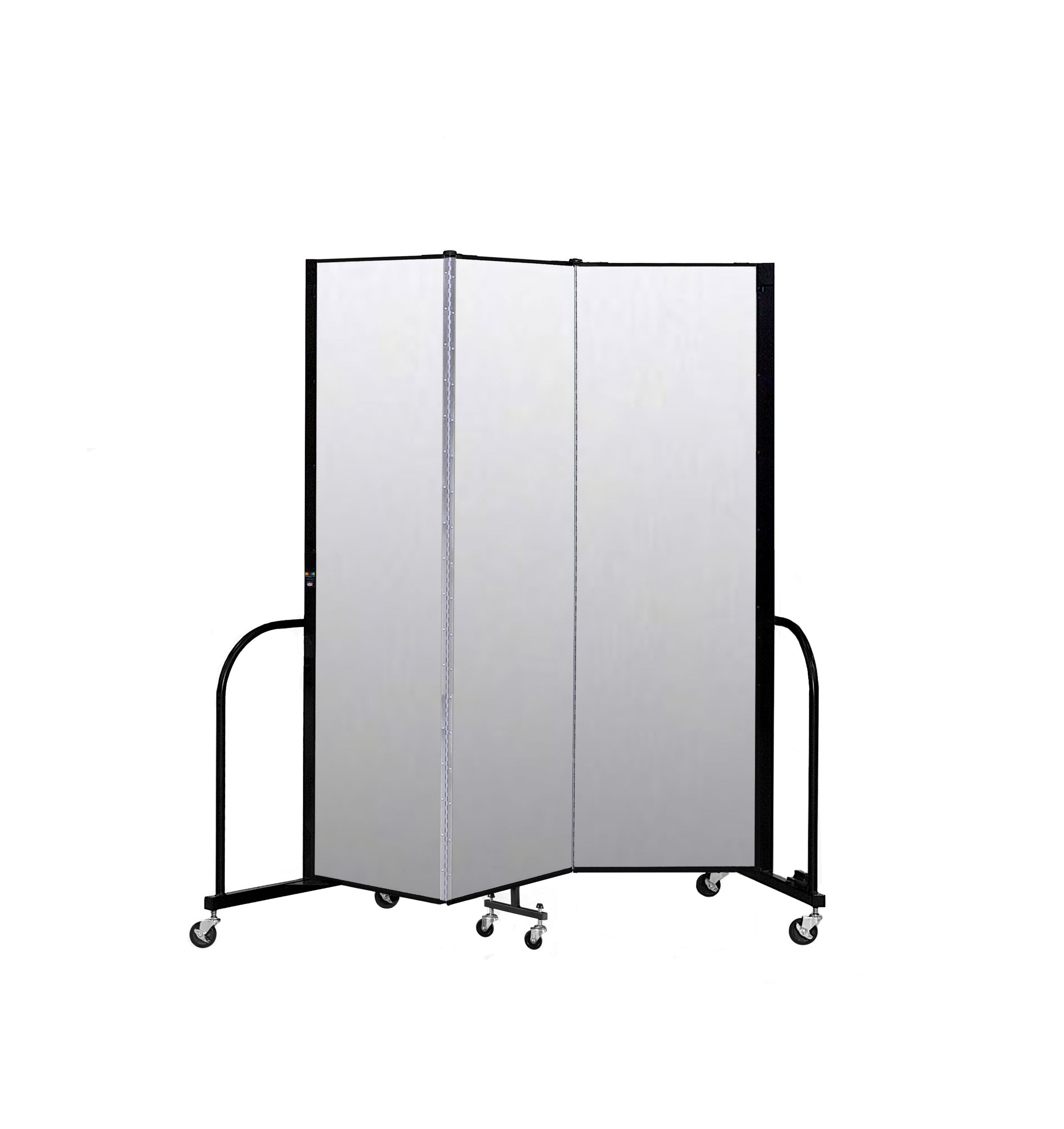 Signature Room Divider - 6' 8"H x 5' 9"L - 3 Panel, Ice, Vinyl