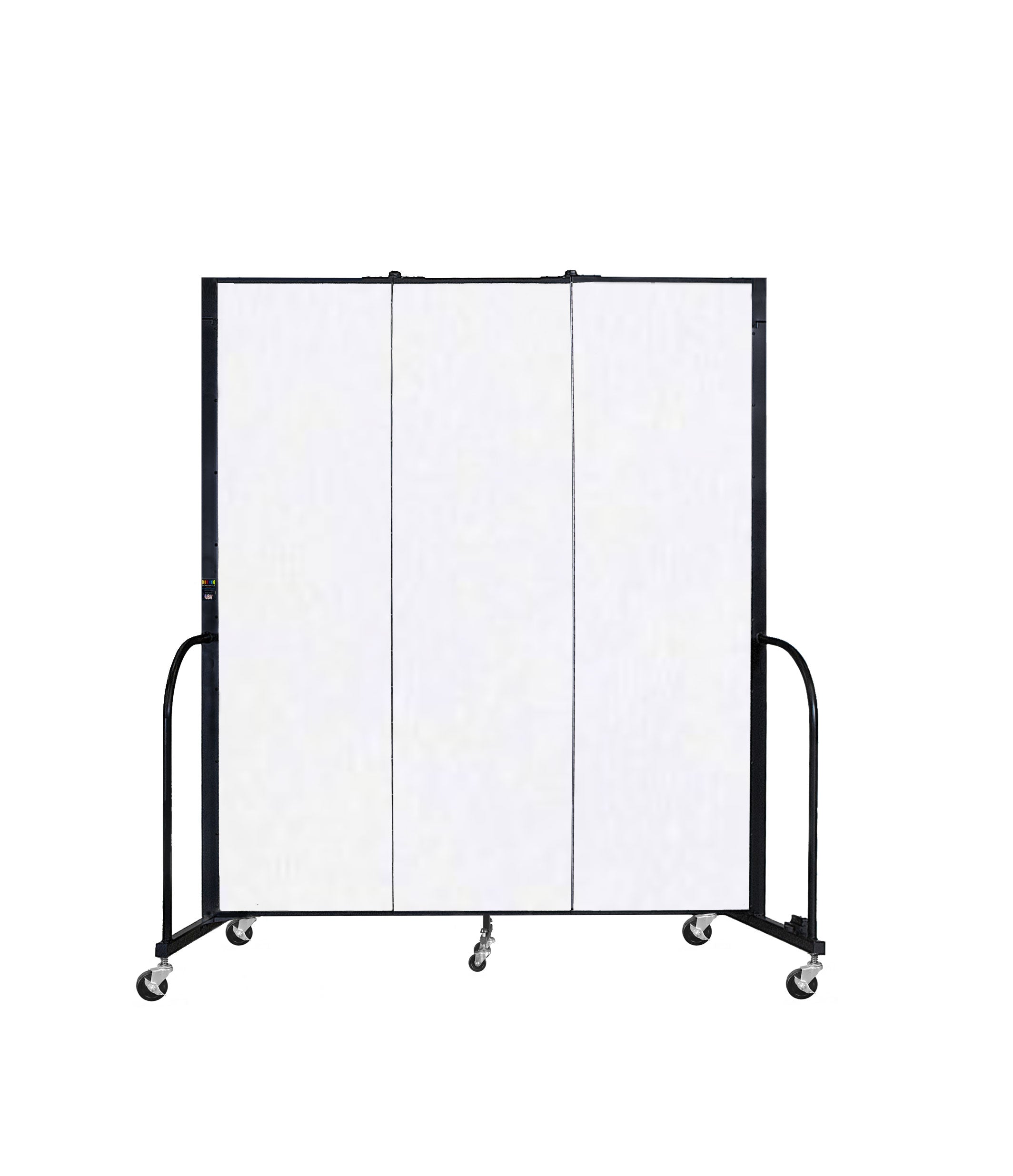 Signature Room Divider - 6' 8"H x 5' 9"L - 3 Panel, Ice, Vinyl