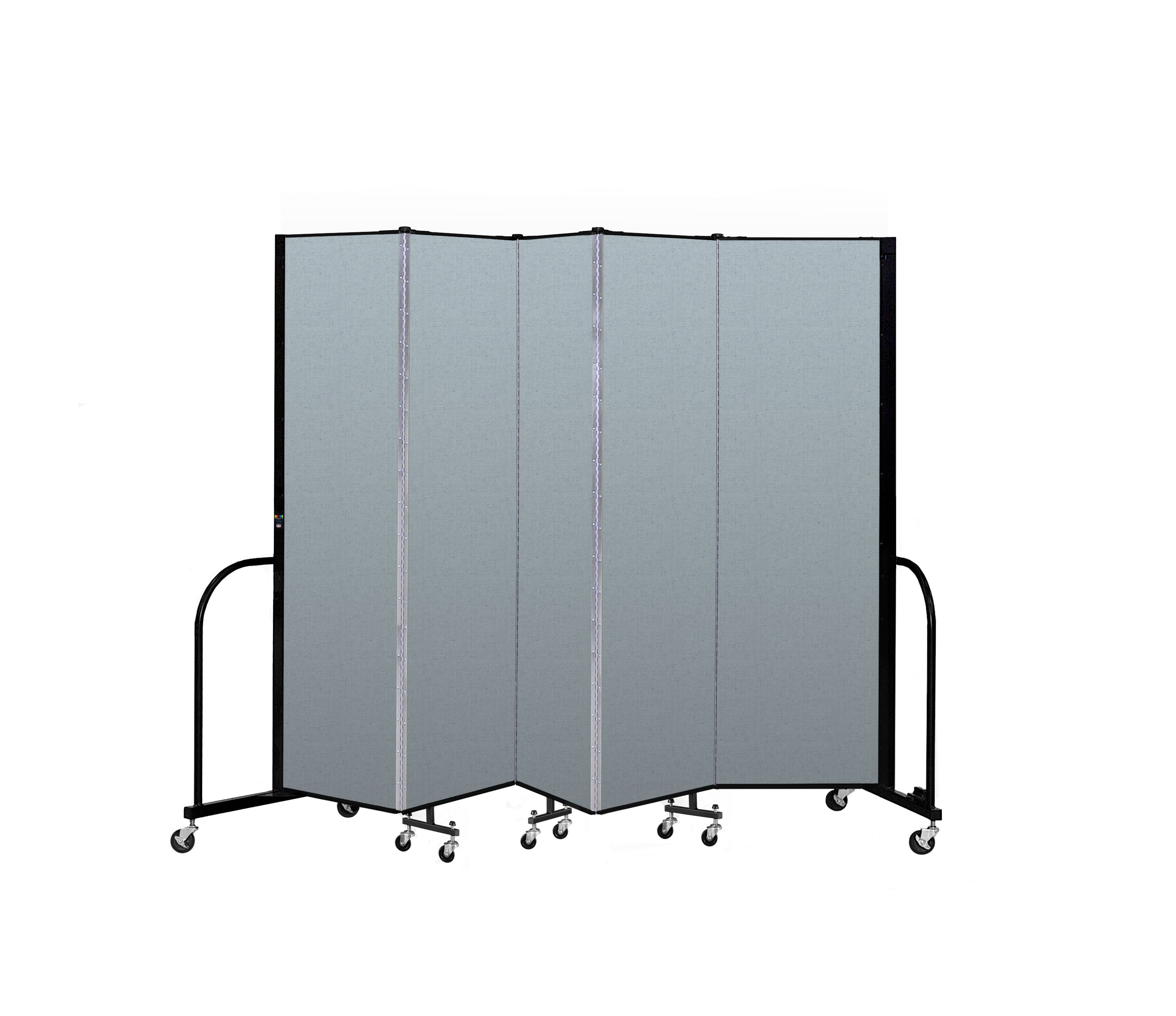 Signature Room Divider - 6' 8"H x 9' 5"L - 5 Panel, Blue Tide, Vinyl