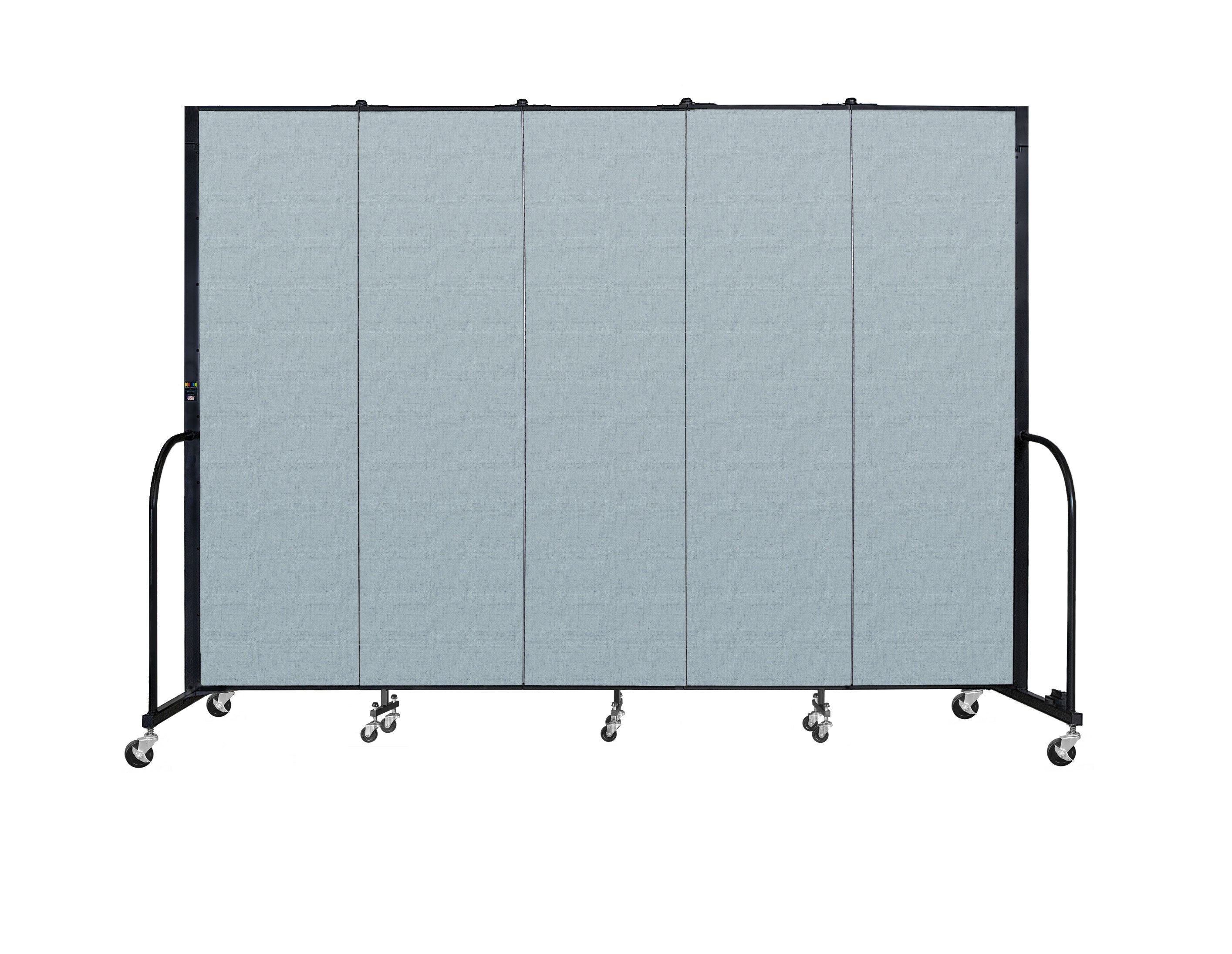 Signature Room Divider - 6' 8"H x 9' 5"L - 5 Panel, Blue Tide, Vinyl