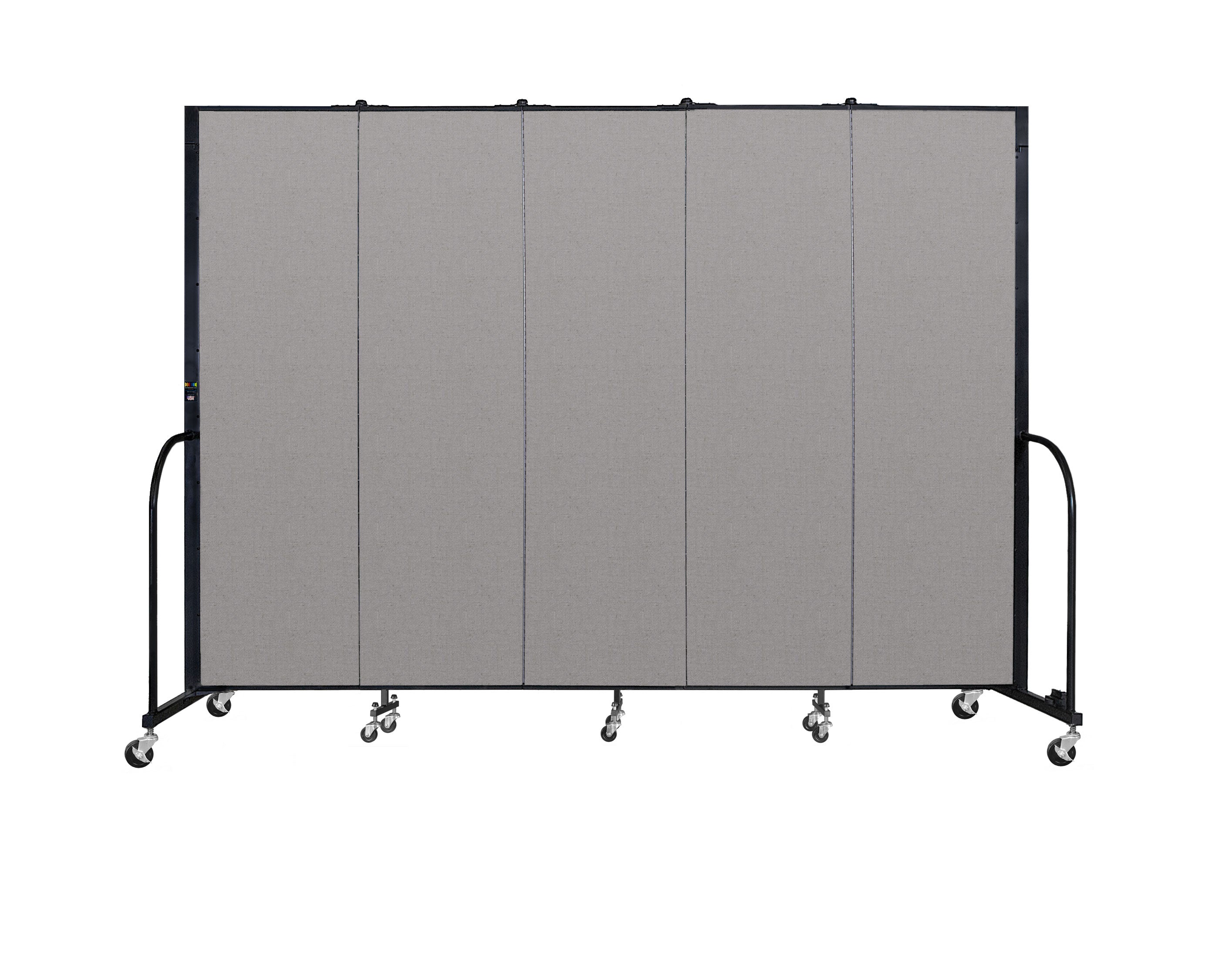Signature Room Divider - 6' 8"H x 9' 5"L - 5 Panel, Granite, Vinyl