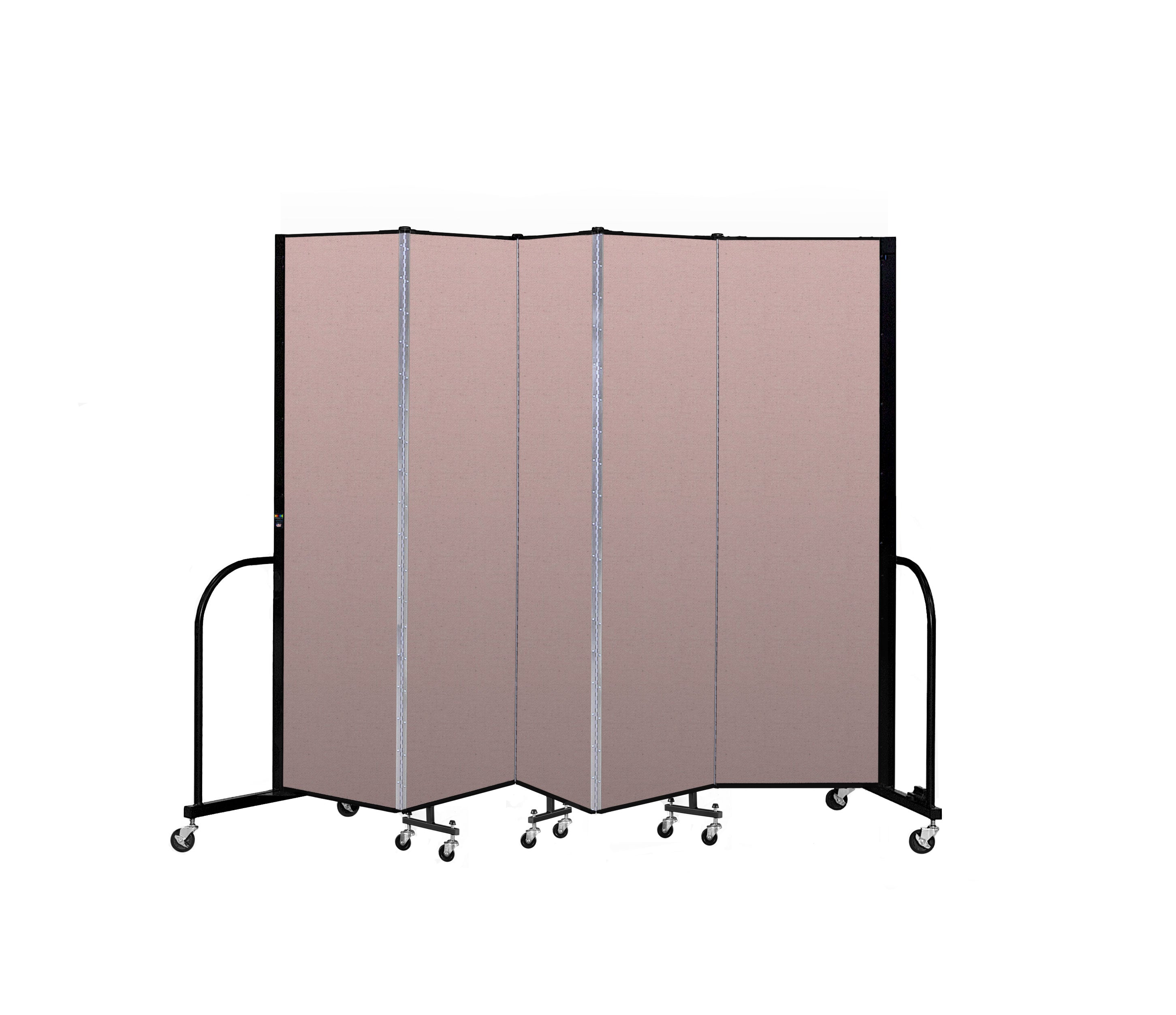 Signature Room Divider - 6' 8"H x 9' 5"L - 5 Panel, Rasberry, Vinyl