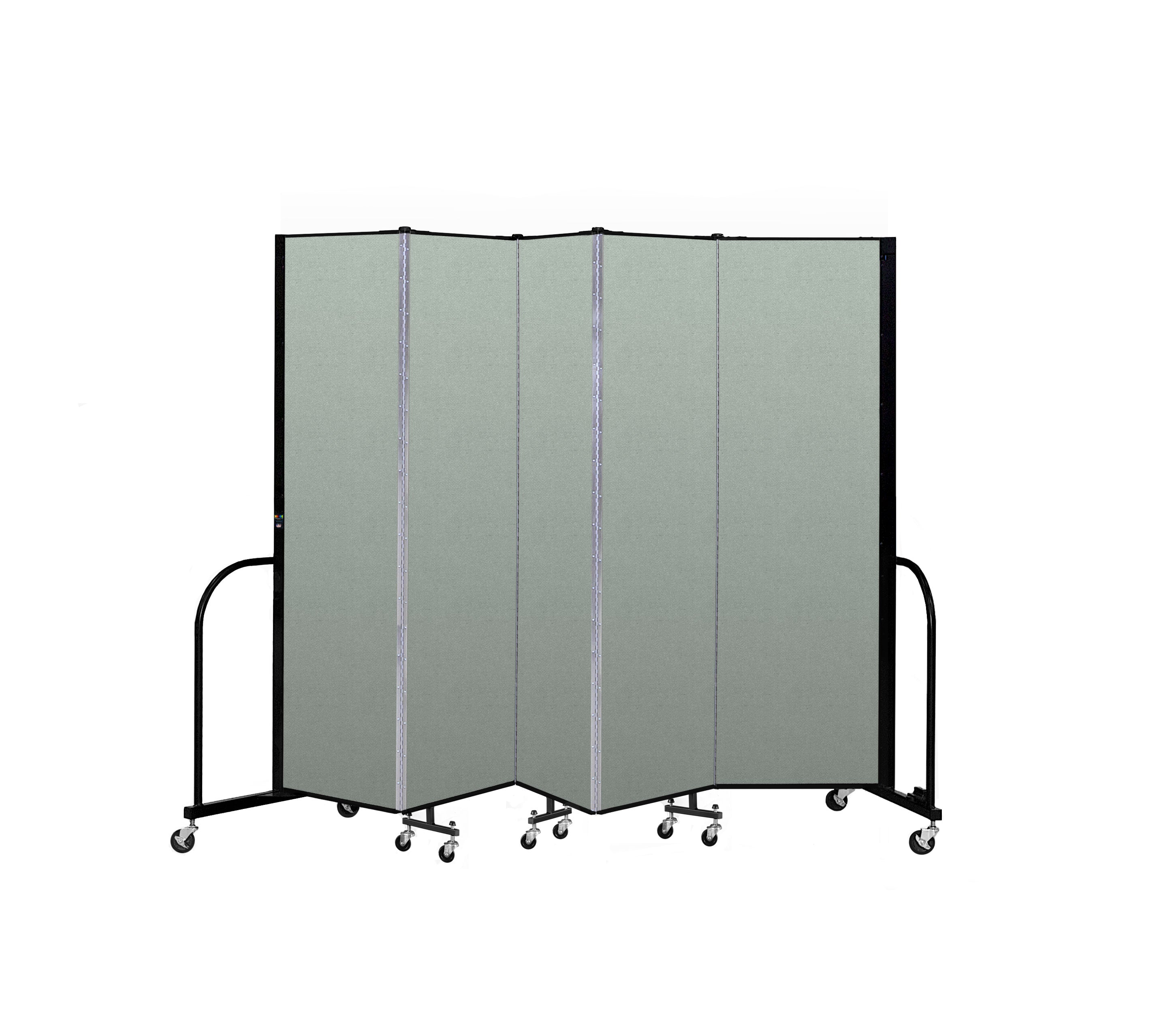 Signature Room Divider - 6' 8"H x 9' 5"L - 5 Panel, Mint, Vinyl
