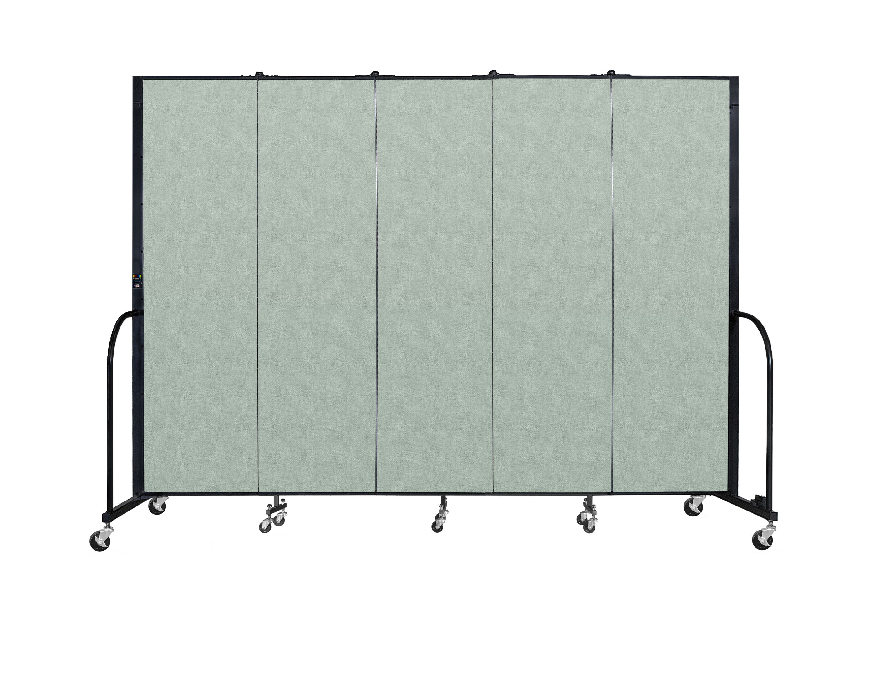 Signature Room Divider - 6' 8"H x 9' 5"L - 5 Panel, Mint, Vinyl