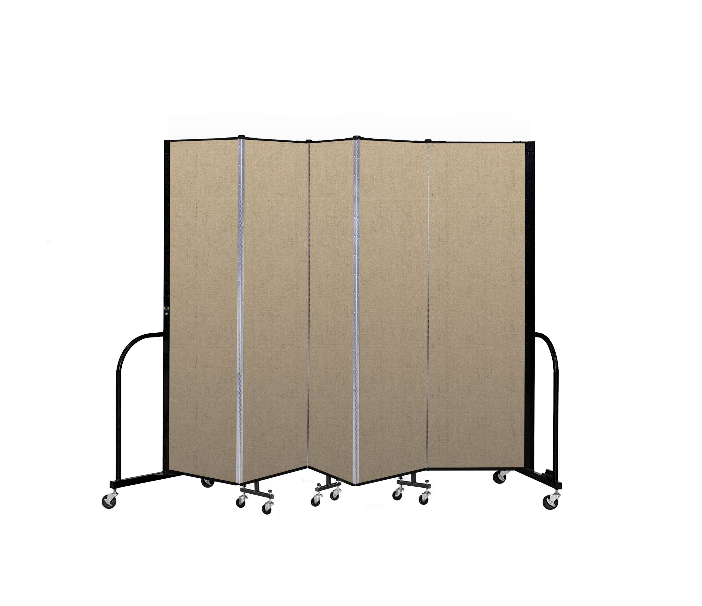 Signature Room Divider - 6' 8"H x 9' 5"L - 5 Panel, Sandalwood, Vinyl
