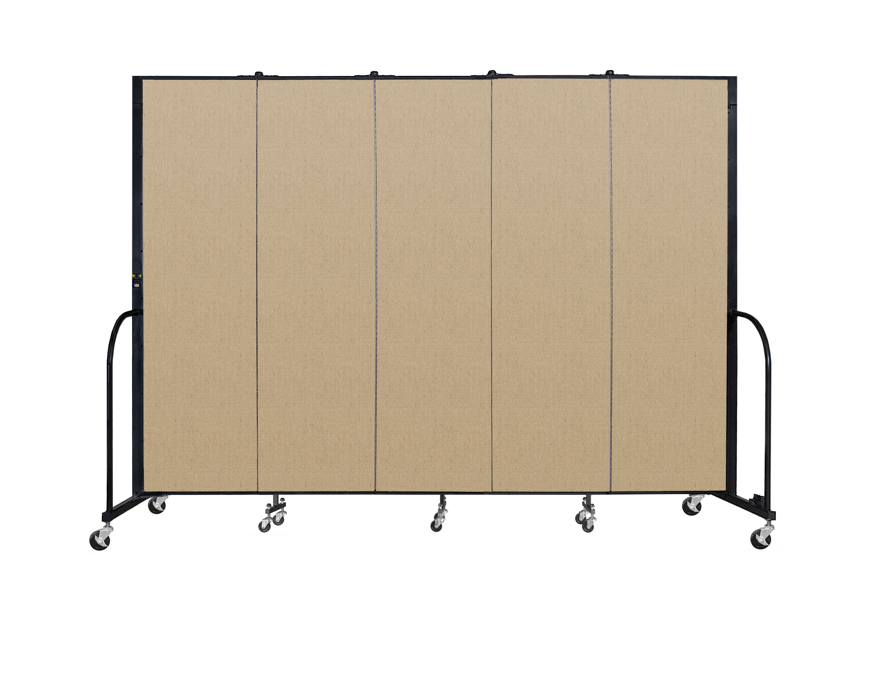 Signature Room Divider - 6' 8"H x 9' 5"L - 5 Panel, Sandalwood, Vinyl