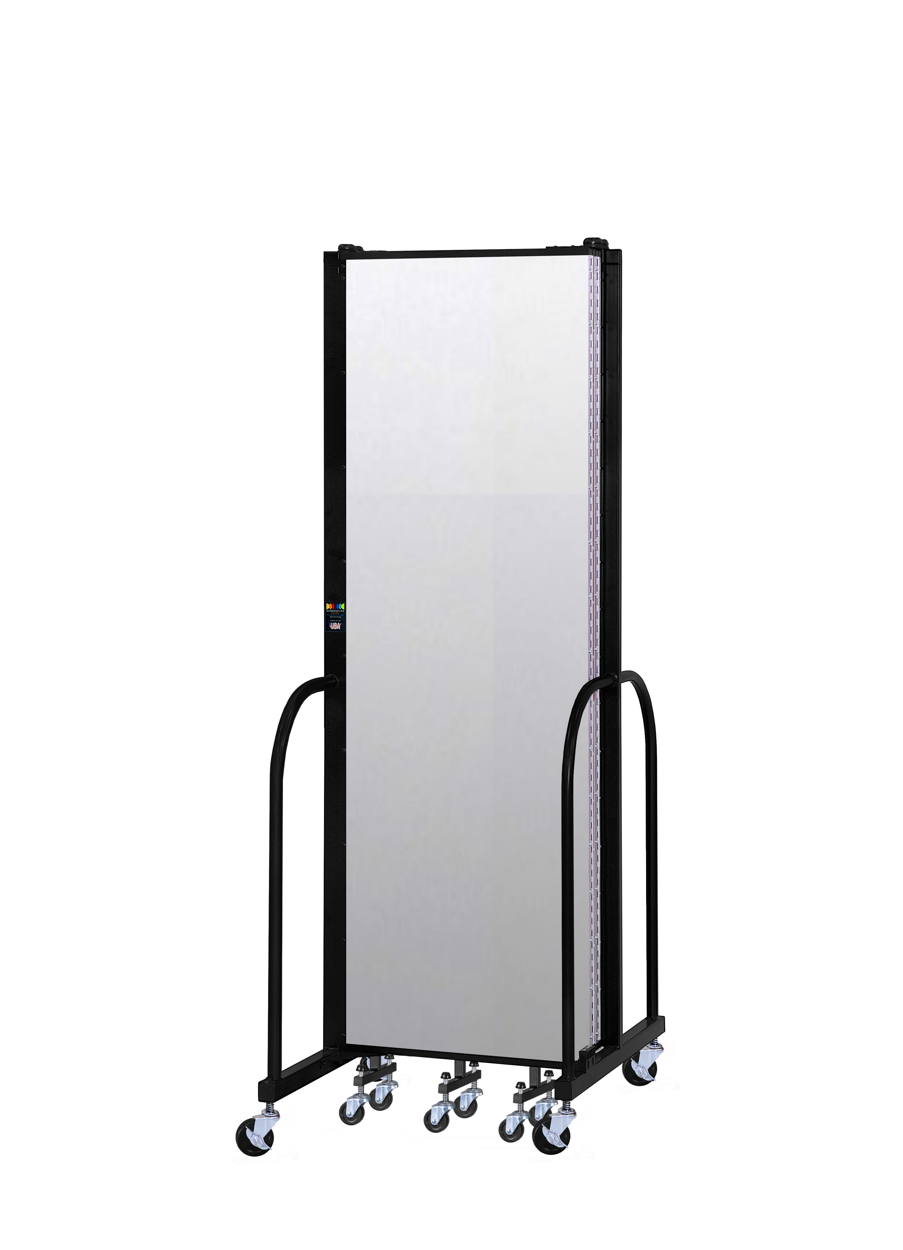 Signature Room Divider - 6' 8"H x 9' 5"L - 5 Panel, Ice, Vinyl