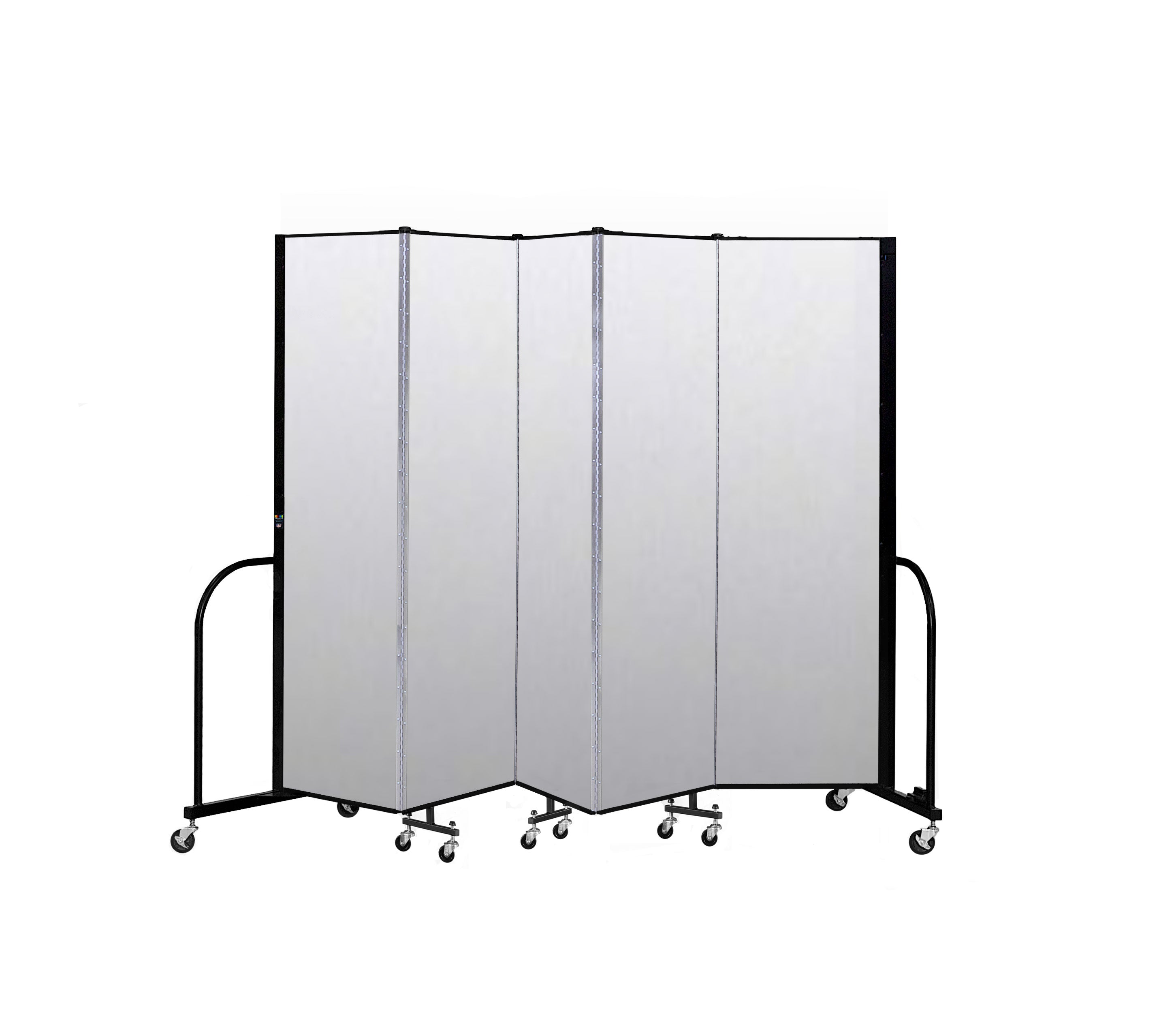 Signature Room Divider - 6' 8"H x 9' 5"L - 5 Panel, Ice, Vinyl
