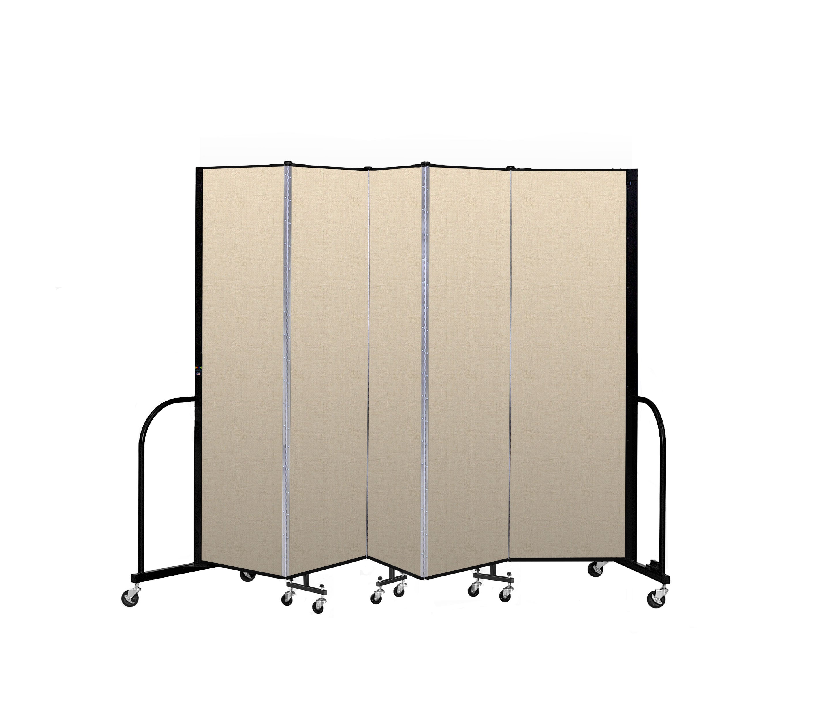 Signature Room Divider - 6' 8"H x 9' 5"L - 5 Panel, Hazelnut, Vinyl