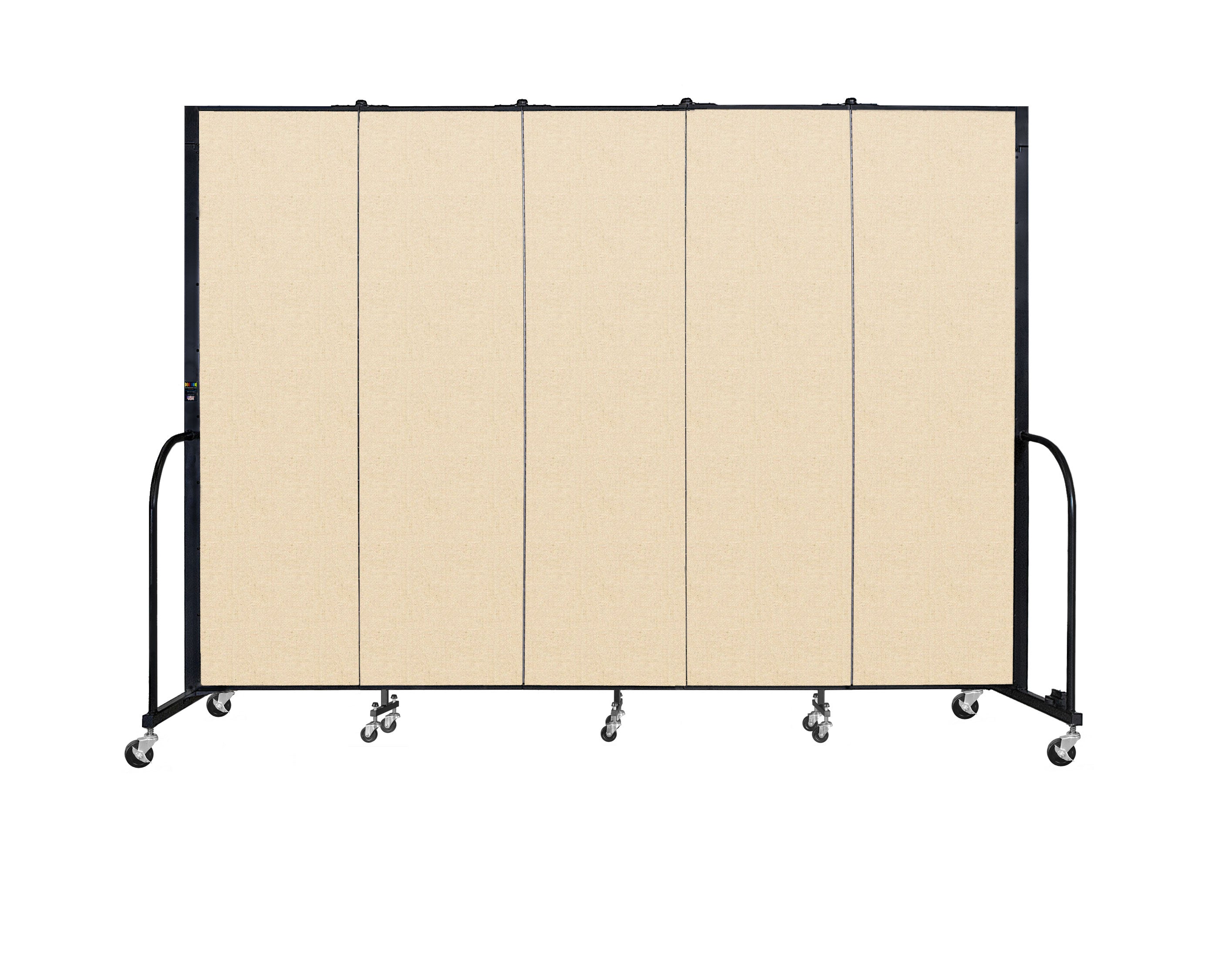 Signature Room Divider - 6' 8"H x 9' 5"L - 5 Panel, Hazelnut, Vinyl