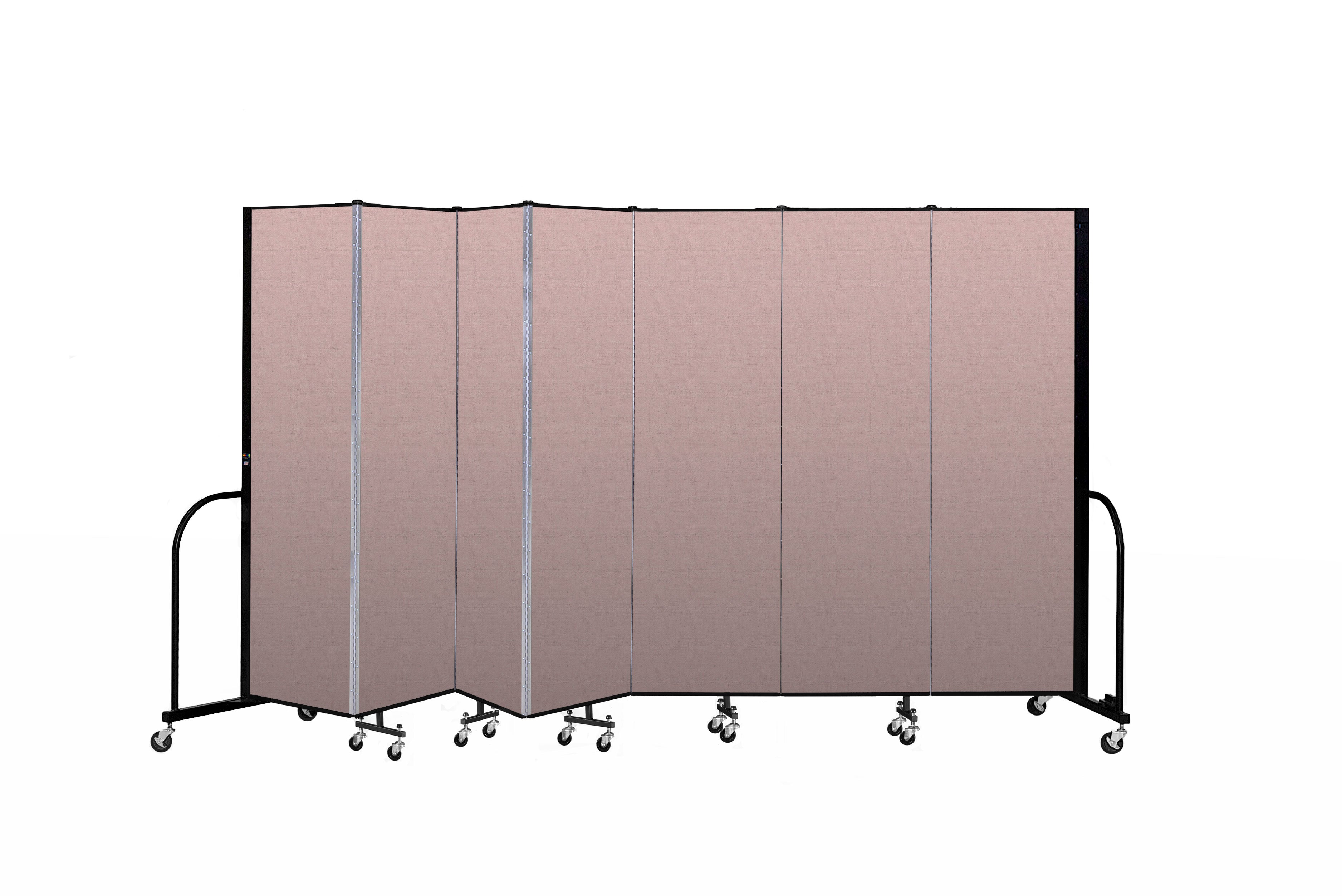 Signature Room Divider - 6' 8"H x 13' 1"L - 7 Panel, Rasberry, Vinyl