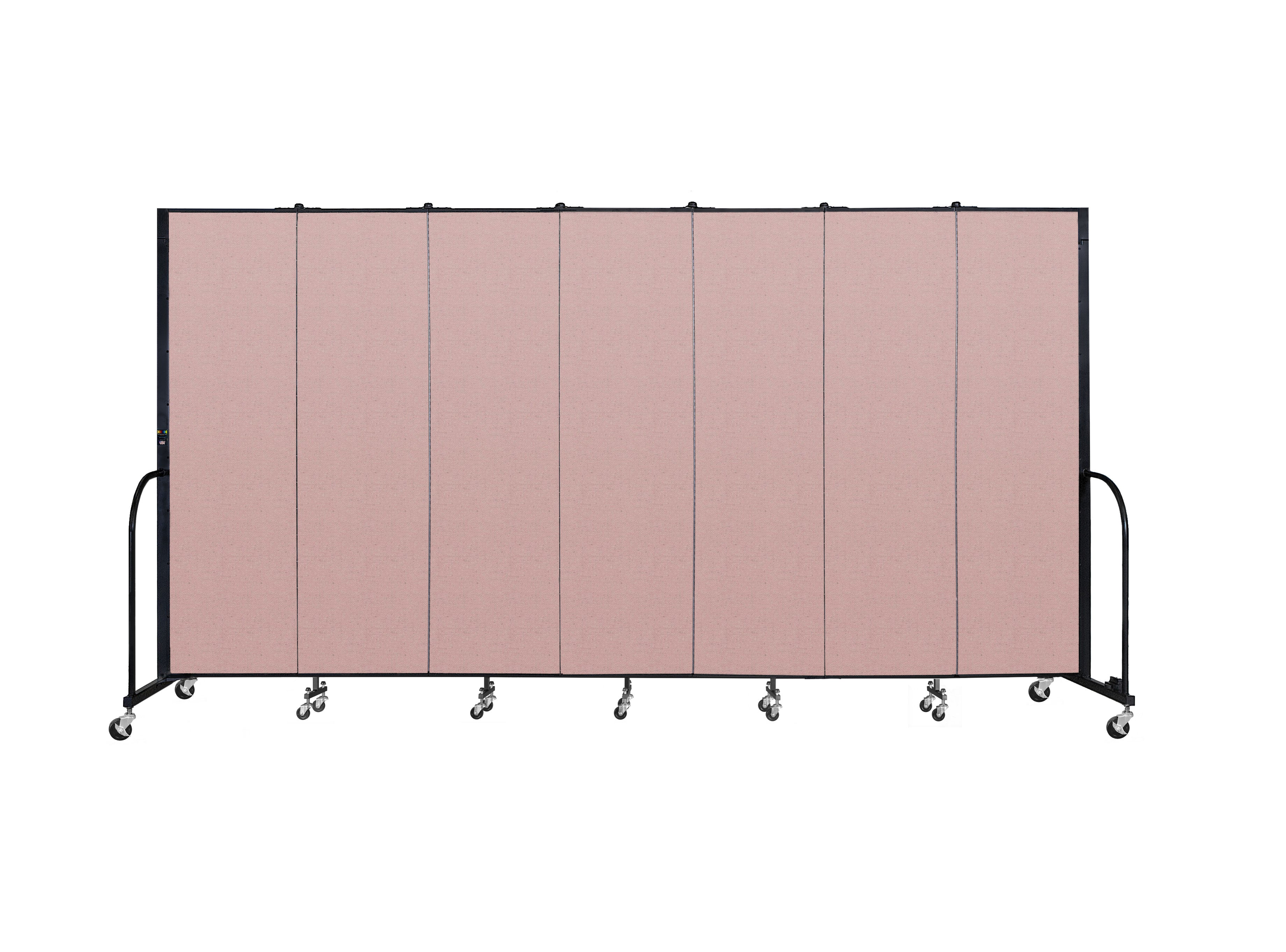 Signature Room Divider - 6' 8"H x 13' 1"L - 7 Panel, Rasberry, Vinyl