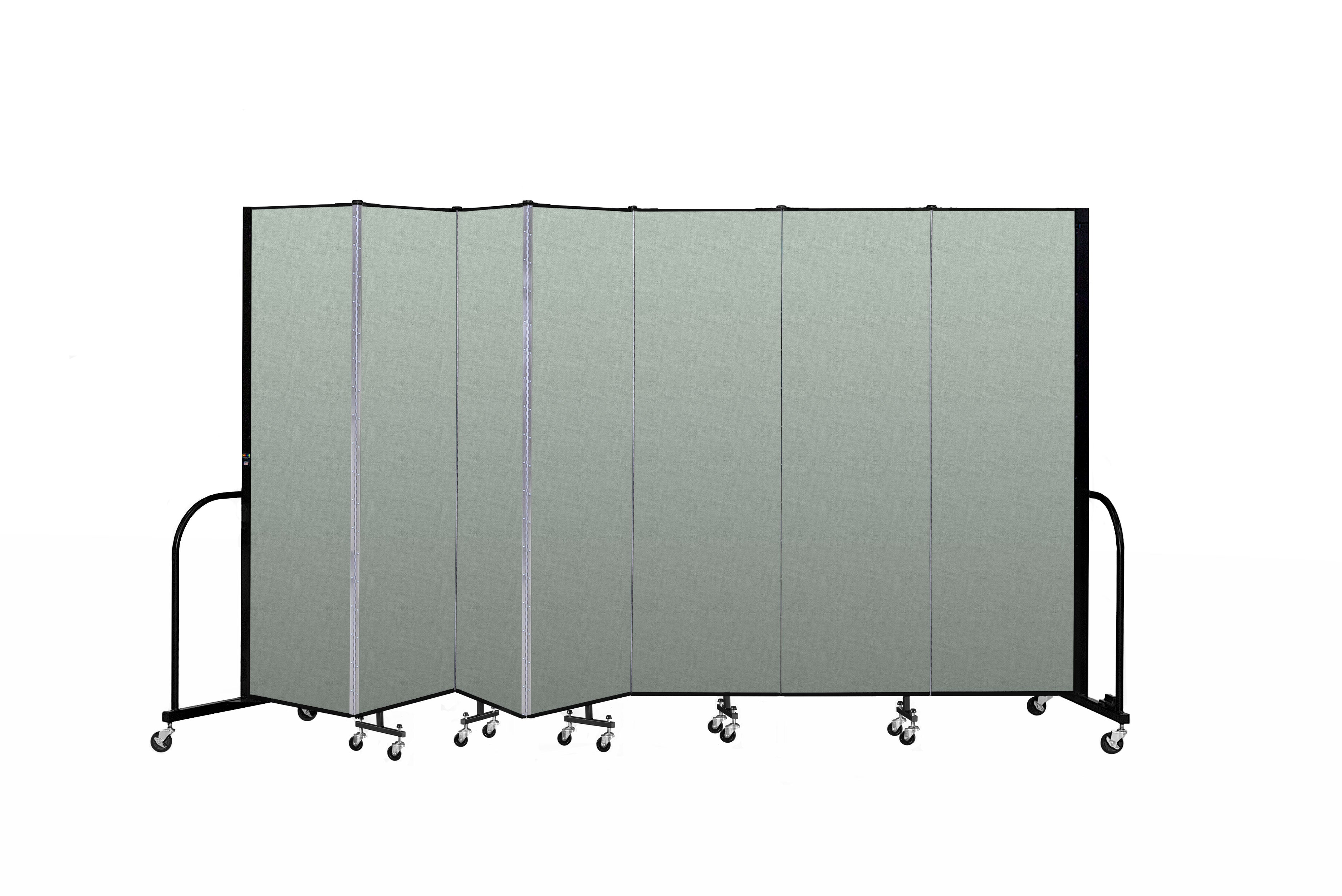 Signature Room Divider - 6' 8"H x 13' 1"L - 7 Panel, Mint, Vinyl