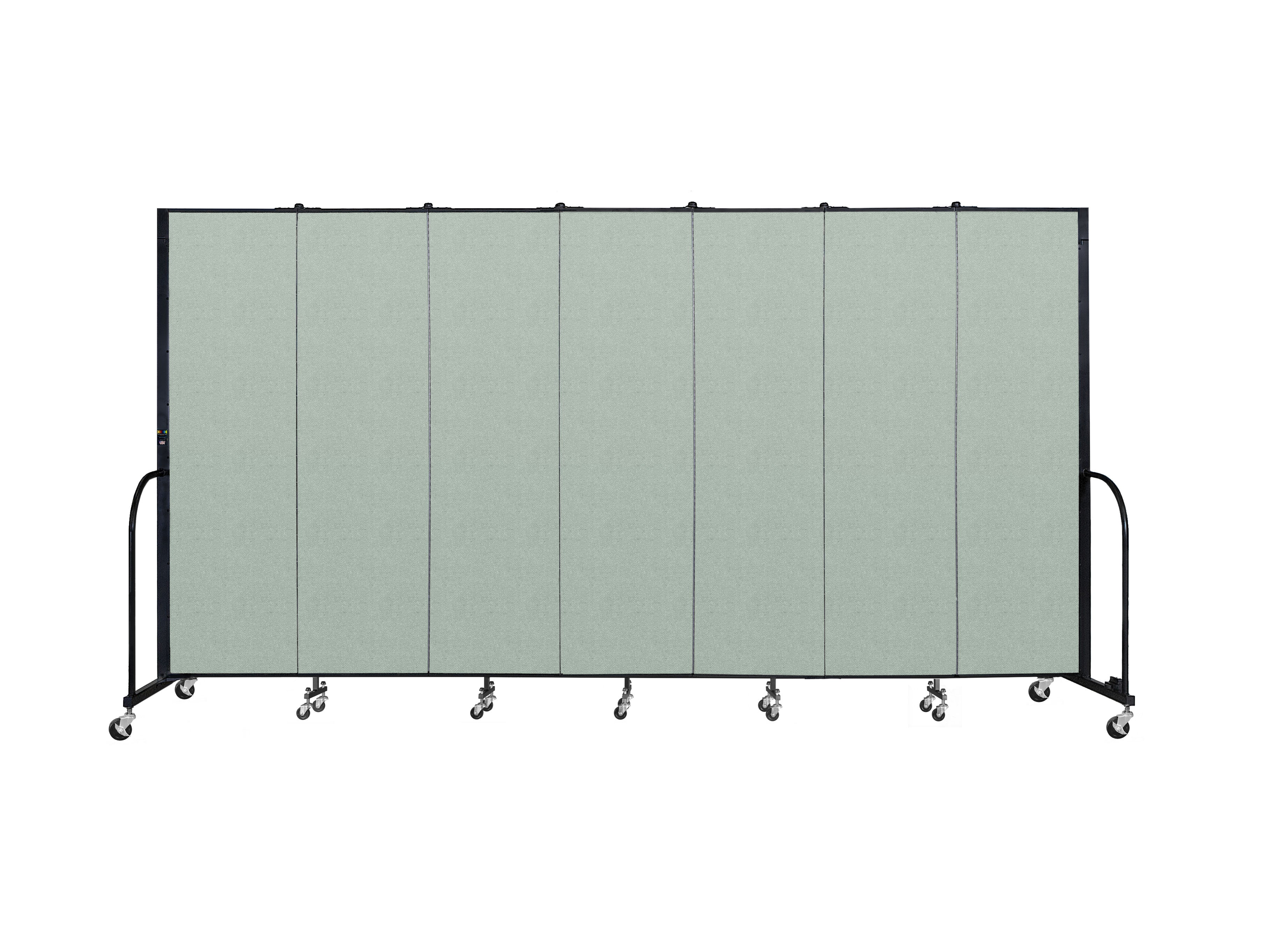 Signature Room Divider - 6' 8"H x 13' 1"L - 7 Panel, Mint, Vinyl