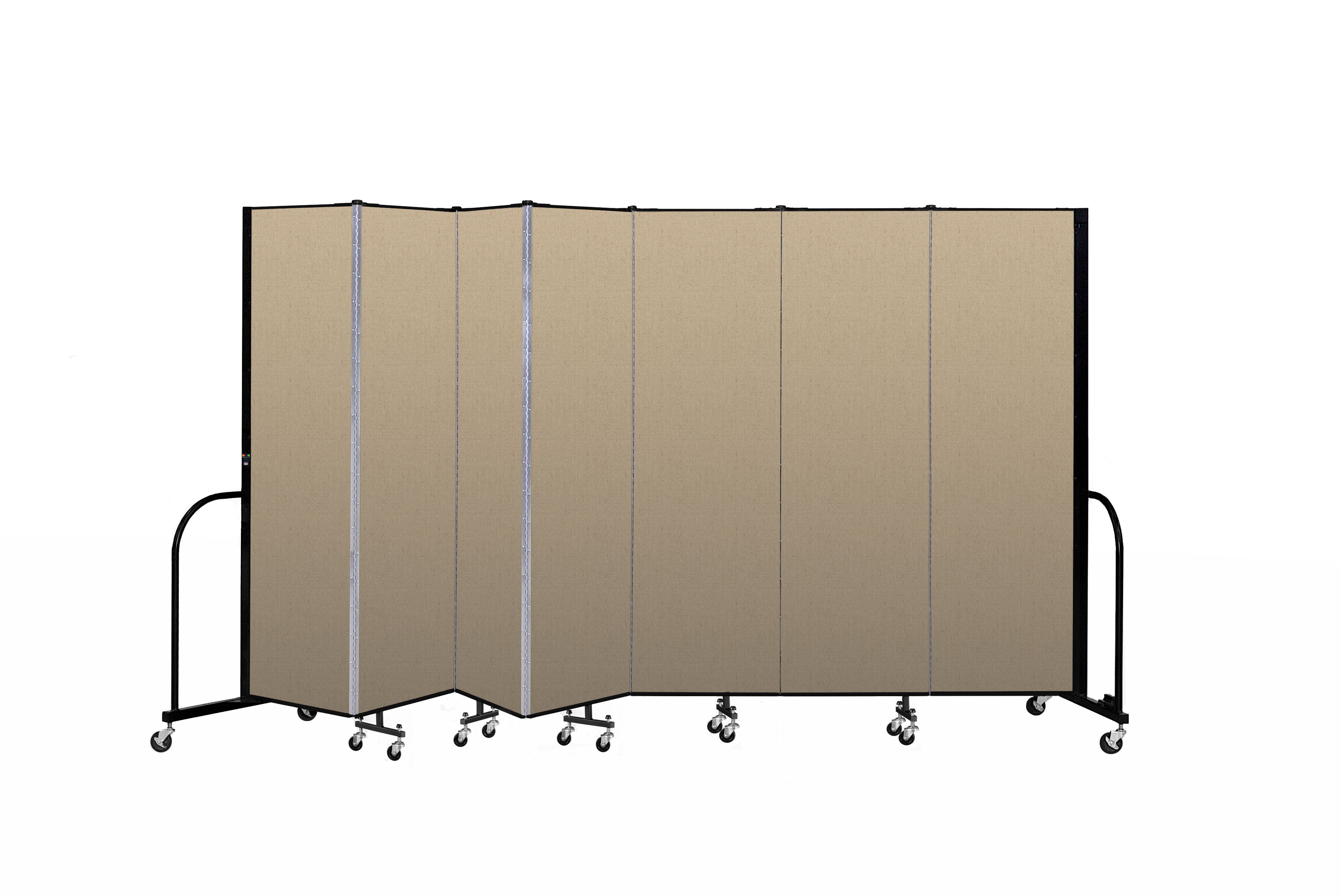 Signature Room Divider - 6' 8"H x 13' 1"L - 7 Panel, Sandalwood, Vinyl