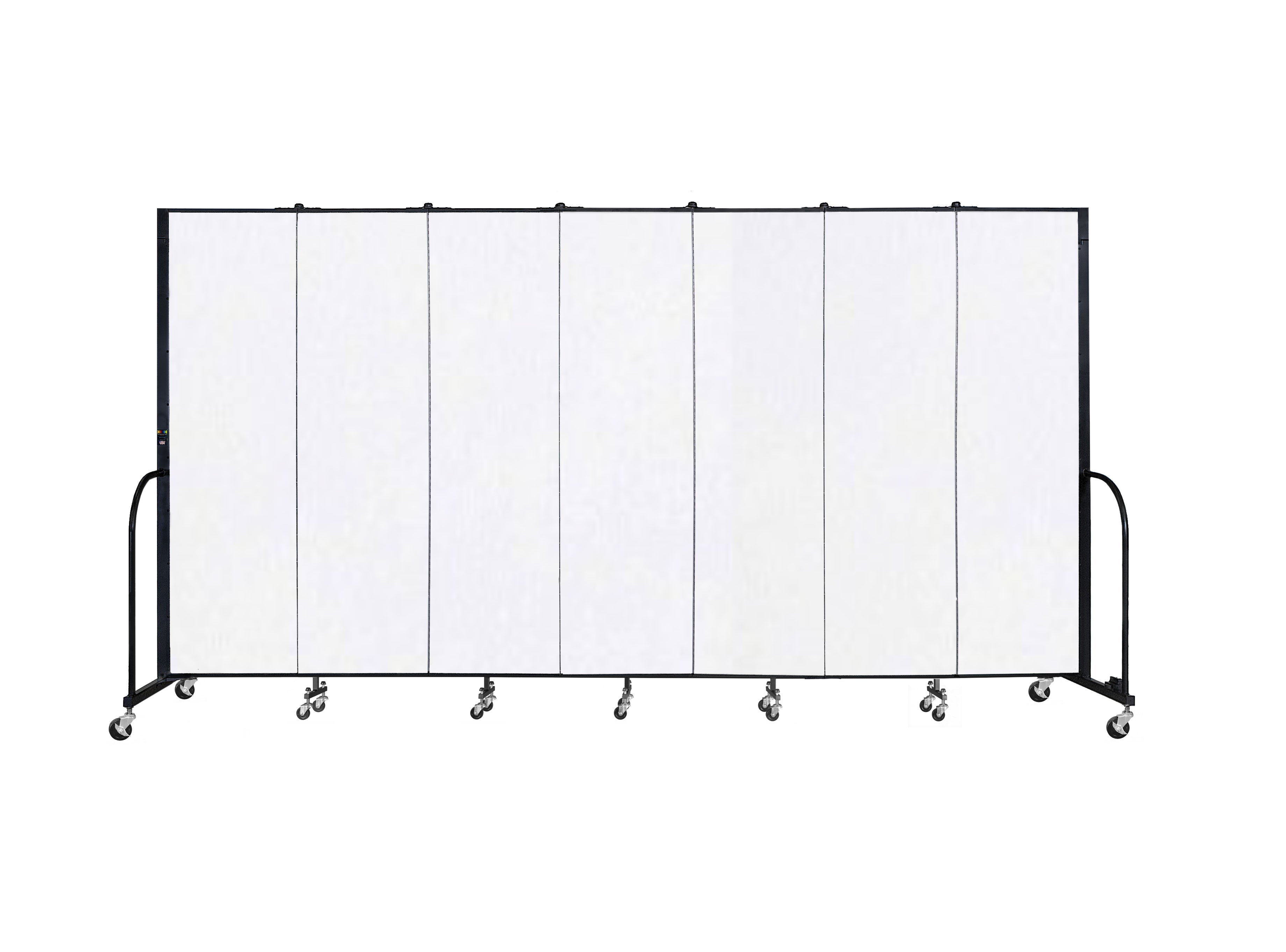 Signature Room Divider - 6' 8"H x 13' 1"L - 7 Panel, Ice, Vinyl
