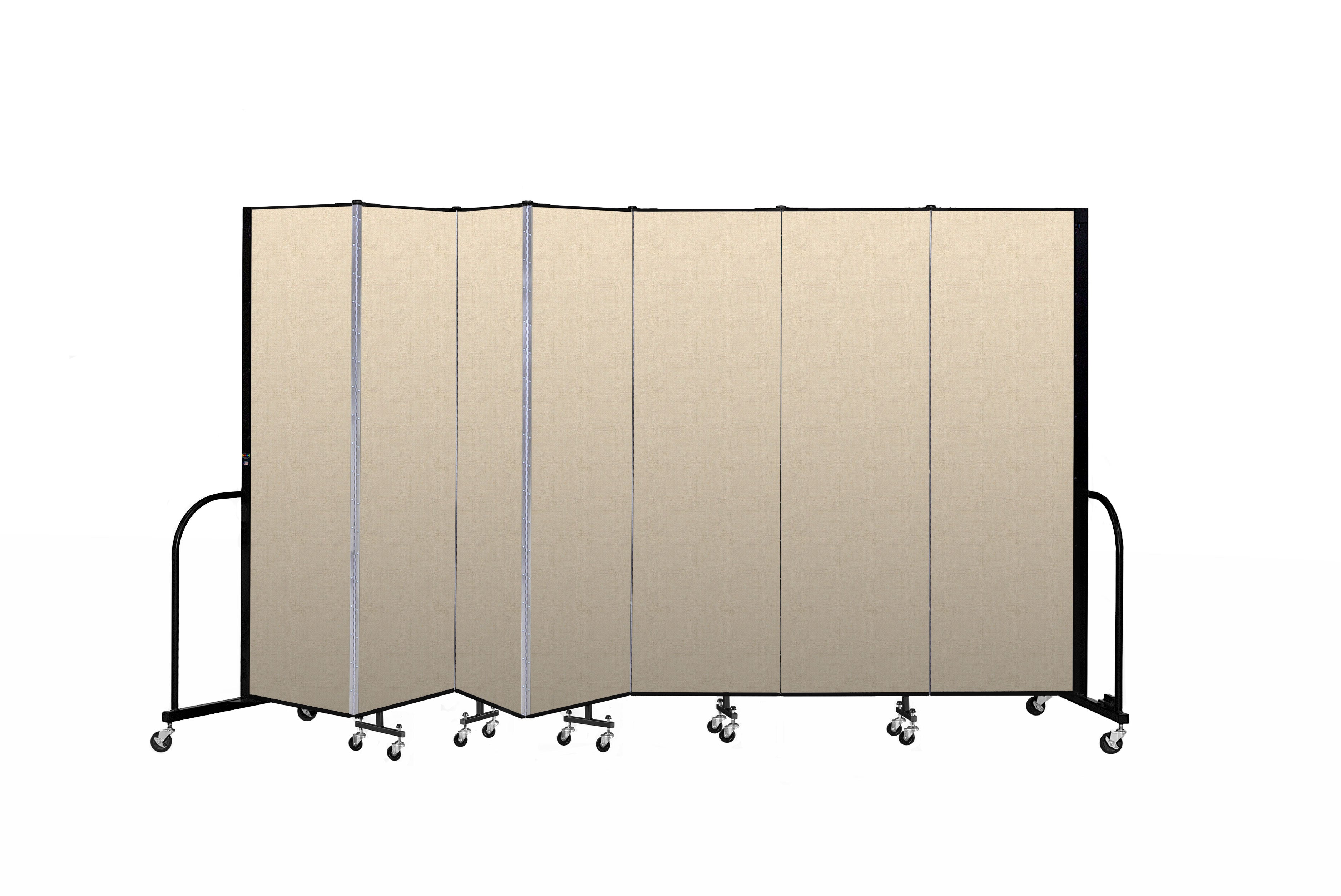 Signature Room Divider - 6' 8"H x 13' 1"L - 7 Panel, Hazelnut, Vinyl