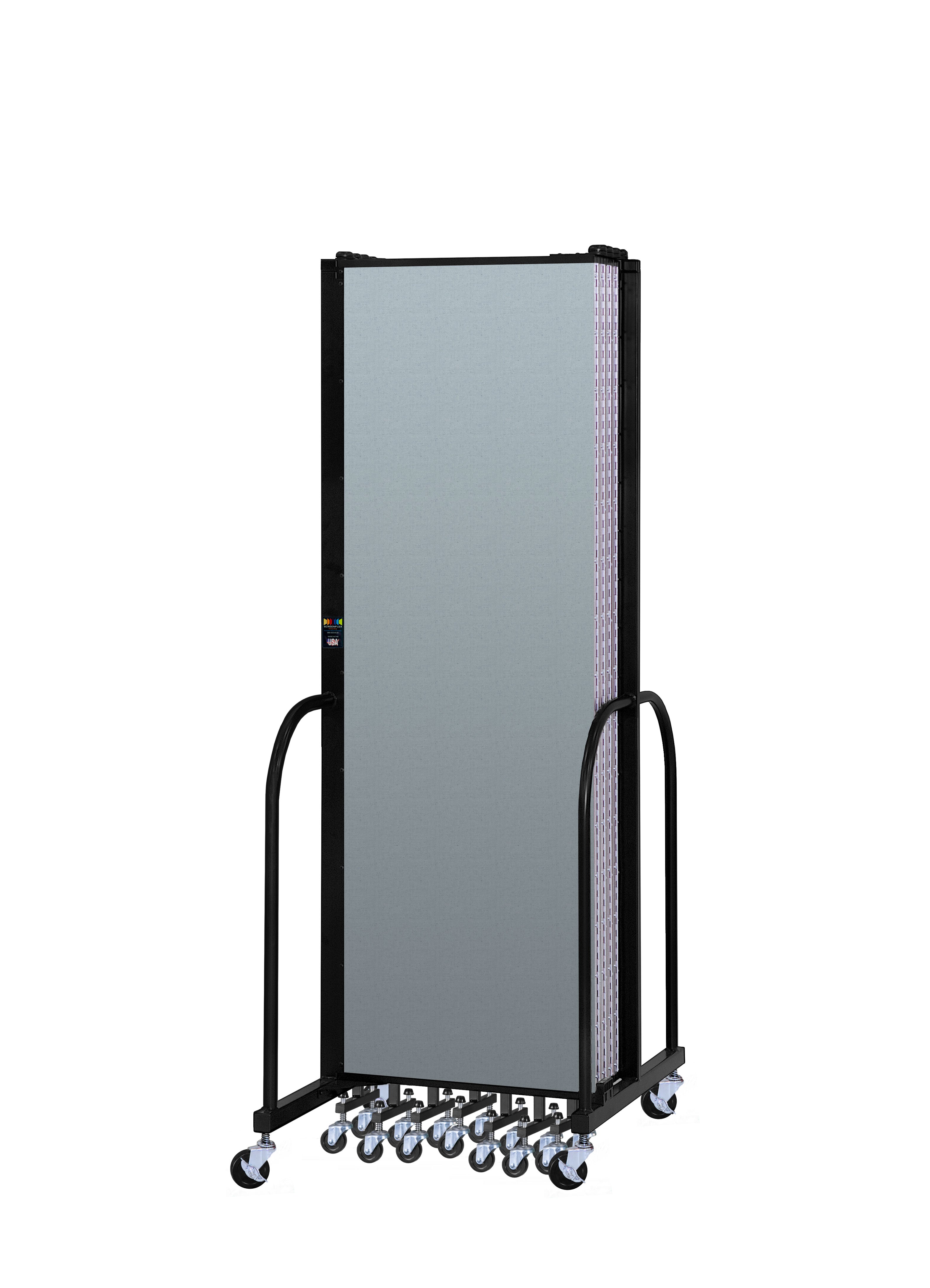 Signature Room Divider - 6' 8"H x 16' 9"L - 9 Panel, Blue Tide, Vinyl