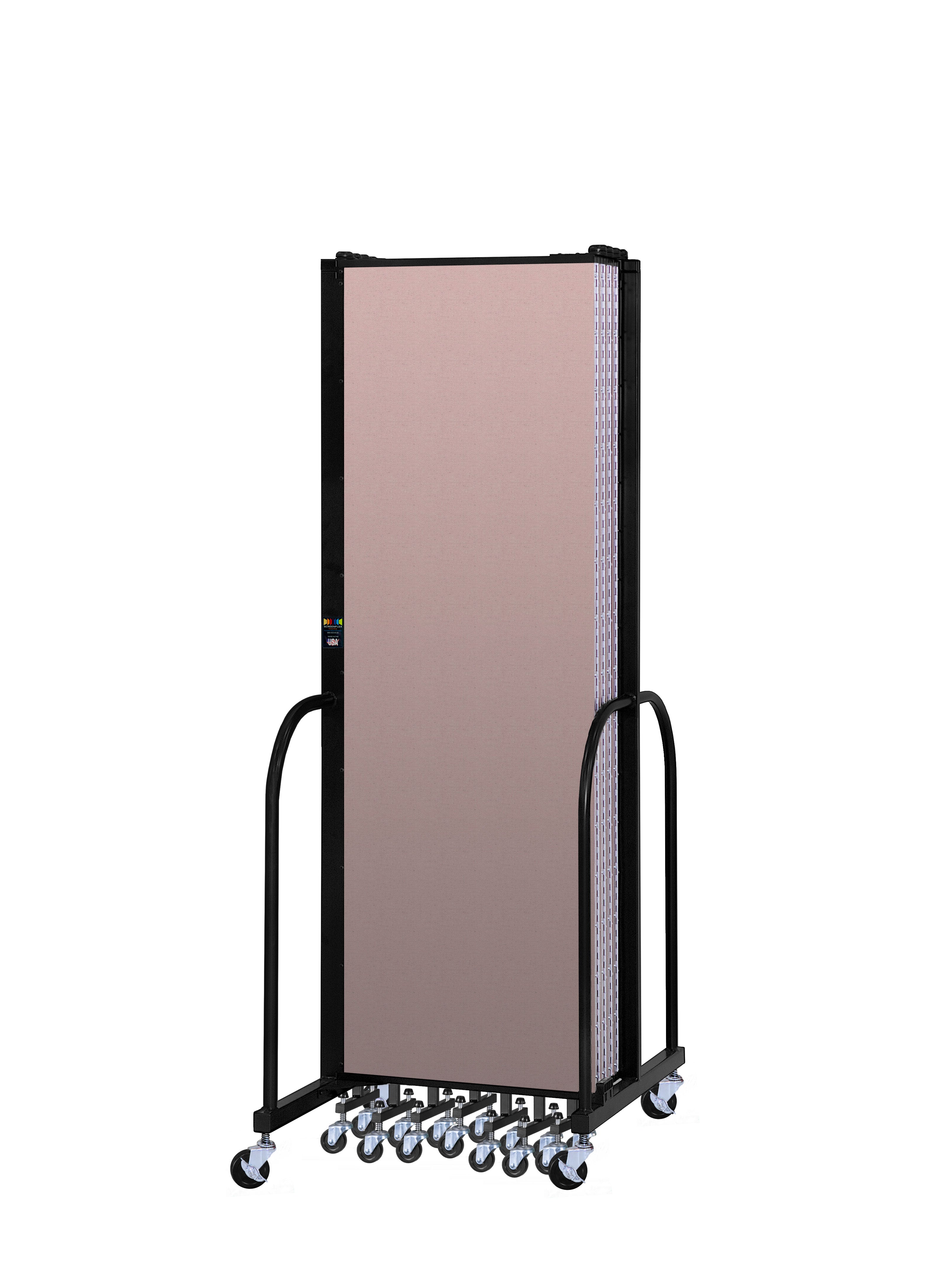 Signature Room Divider - 6' 8"H x 16' 9"L - 9 Panel, Rasberry, Vinyl