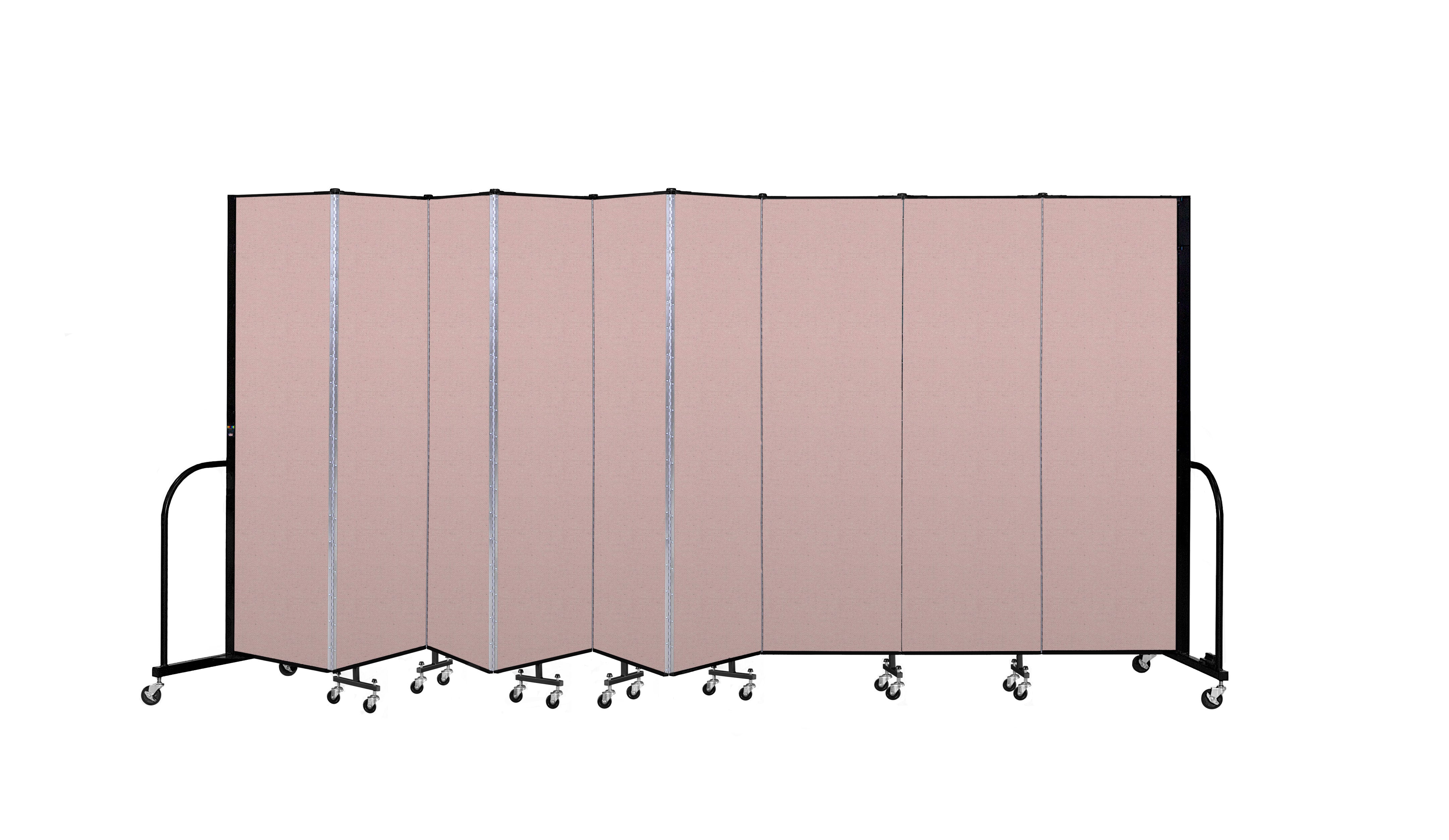 Signature Room Divider - 6' 8"H x 16' 9"L - 9 Panel, Rasberry, Vinyl