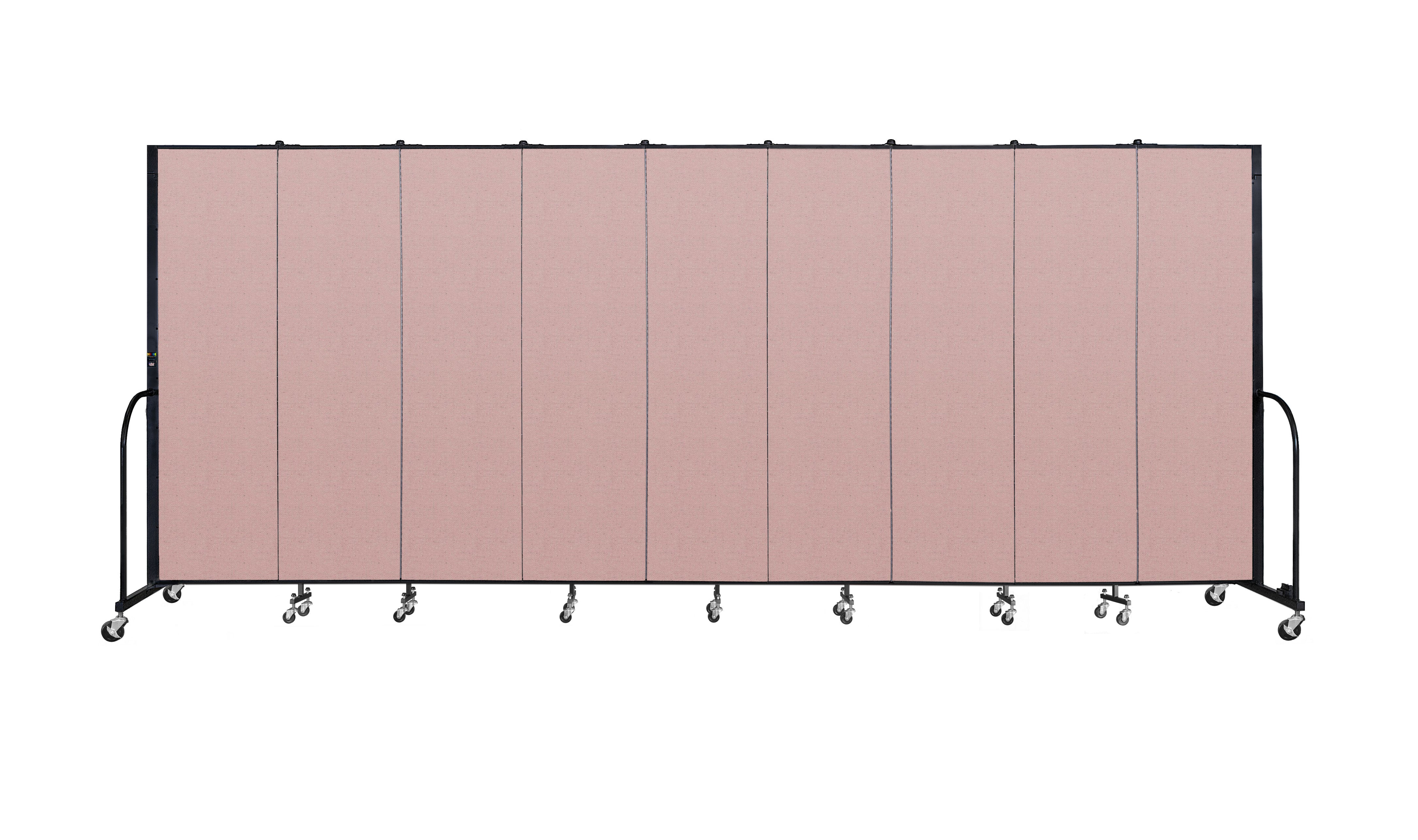 Signature Room Divider - 6' 8"H x 16' 9"L - 9 Panel, Rasberry, Vinyl