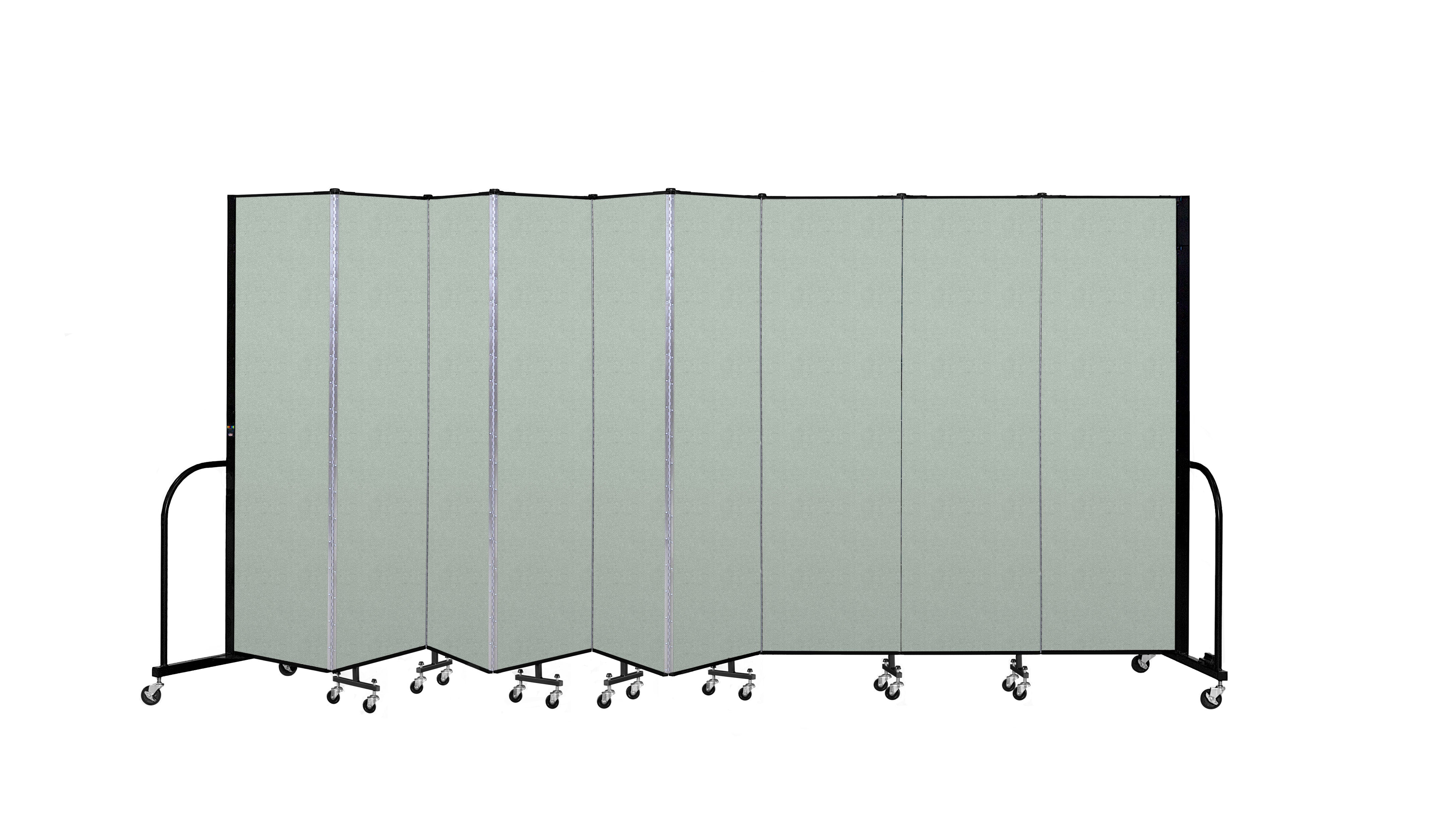 Signature Room Divider - 6' 8"H x 16' 9"L - 9 Panel, Mint, Vinyl