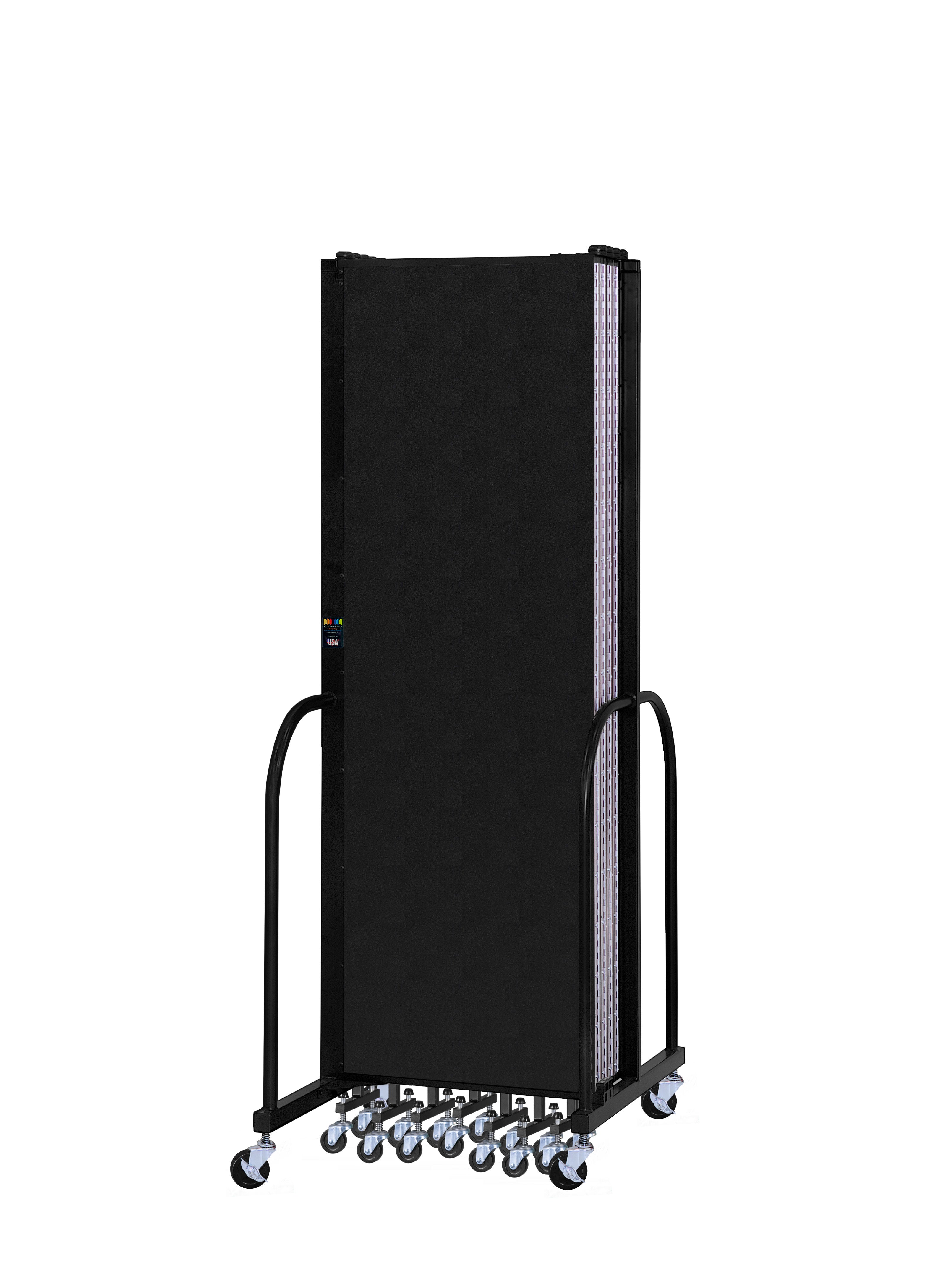 Signature Room Divider - 6' 8"H x 16' 9"L - 9 Panel, Coal, Vinyl