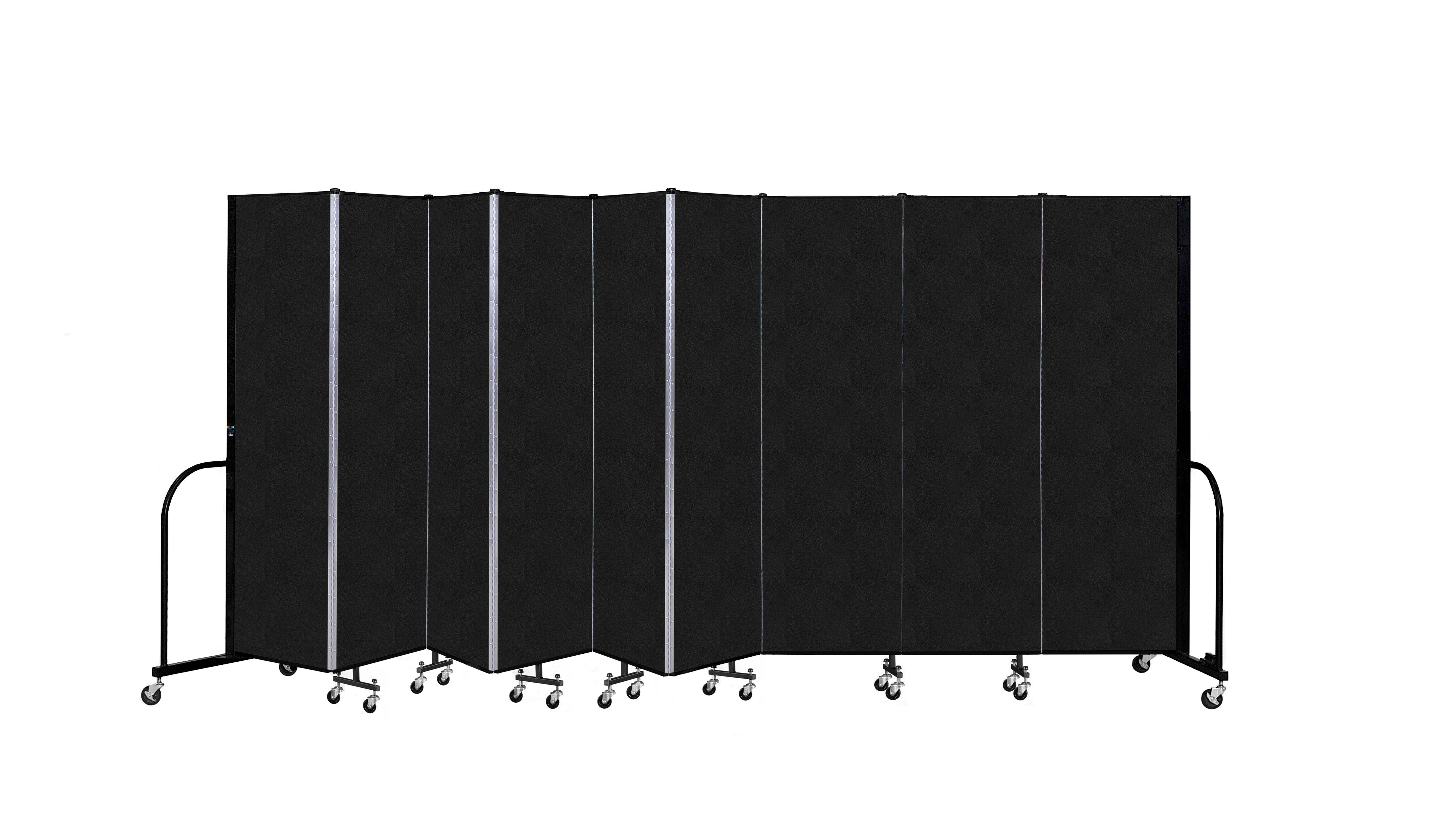 Signature Room Divider - 6' 8"H x 16' 9"L - 9 Panel, Coal, Vinyl