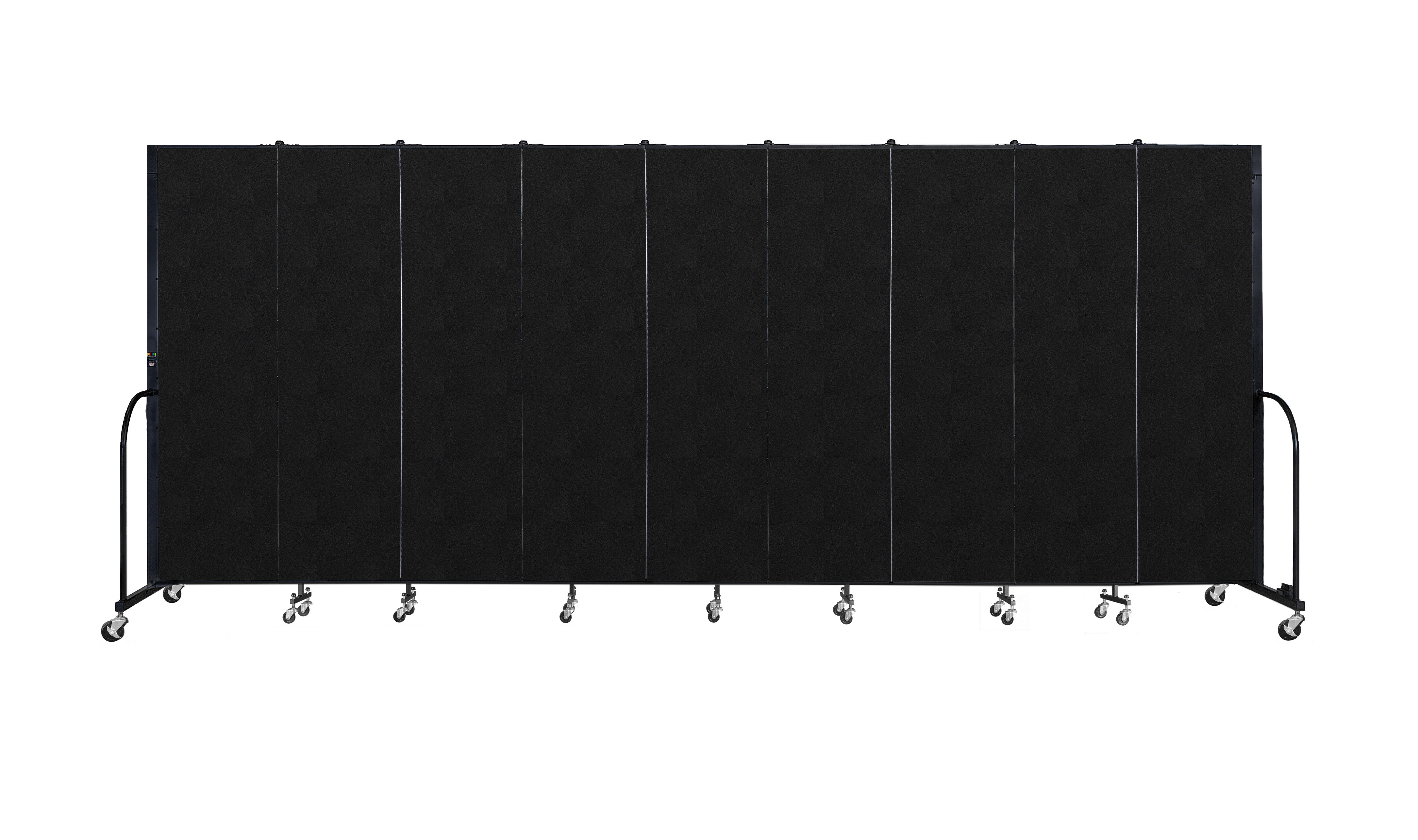 Signature Room Divider - 6' 8"H x 16' 9"L - 9 Panel, Coal, Vinyl