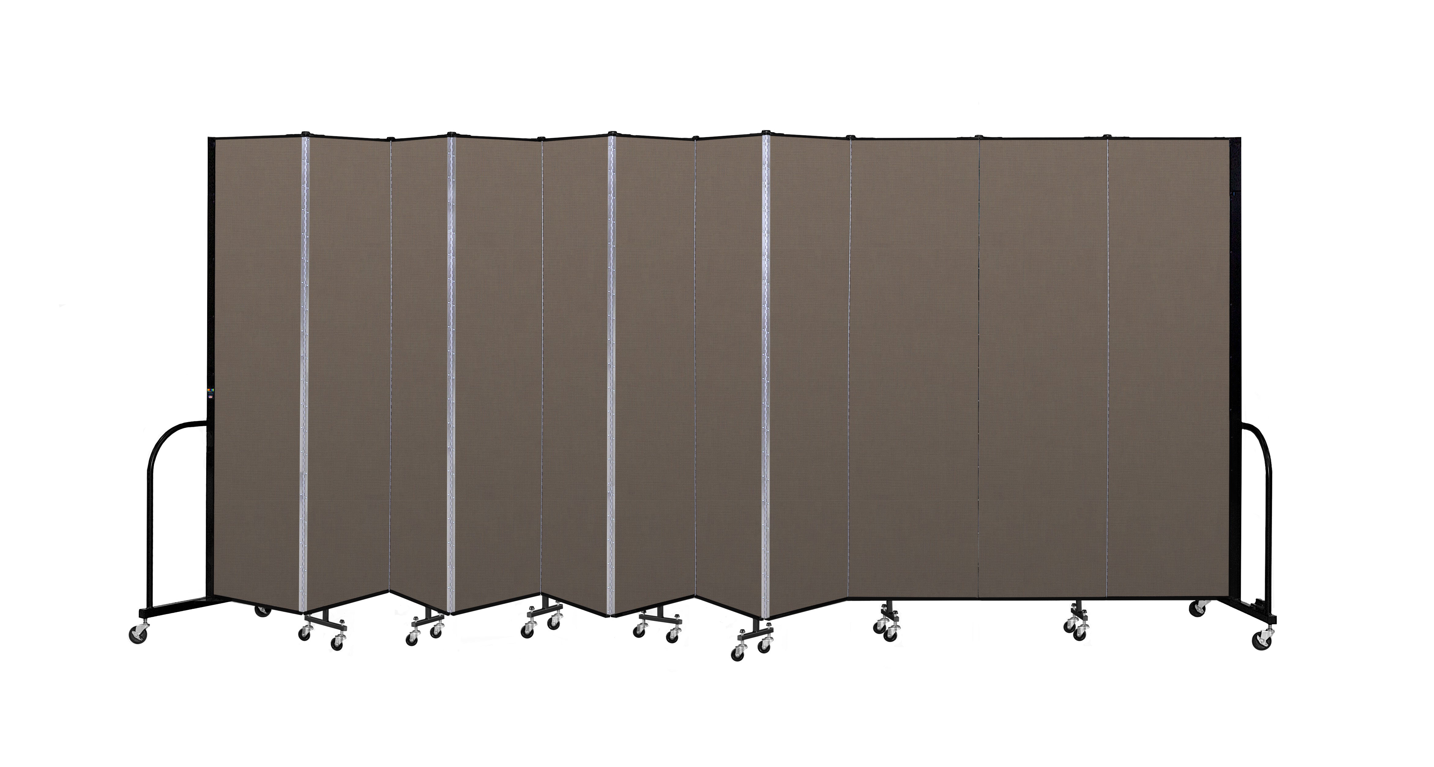 Signature Room Divider - 7' 4"H x 20' 5"L - 11 Panel, Walnut, Fabric
