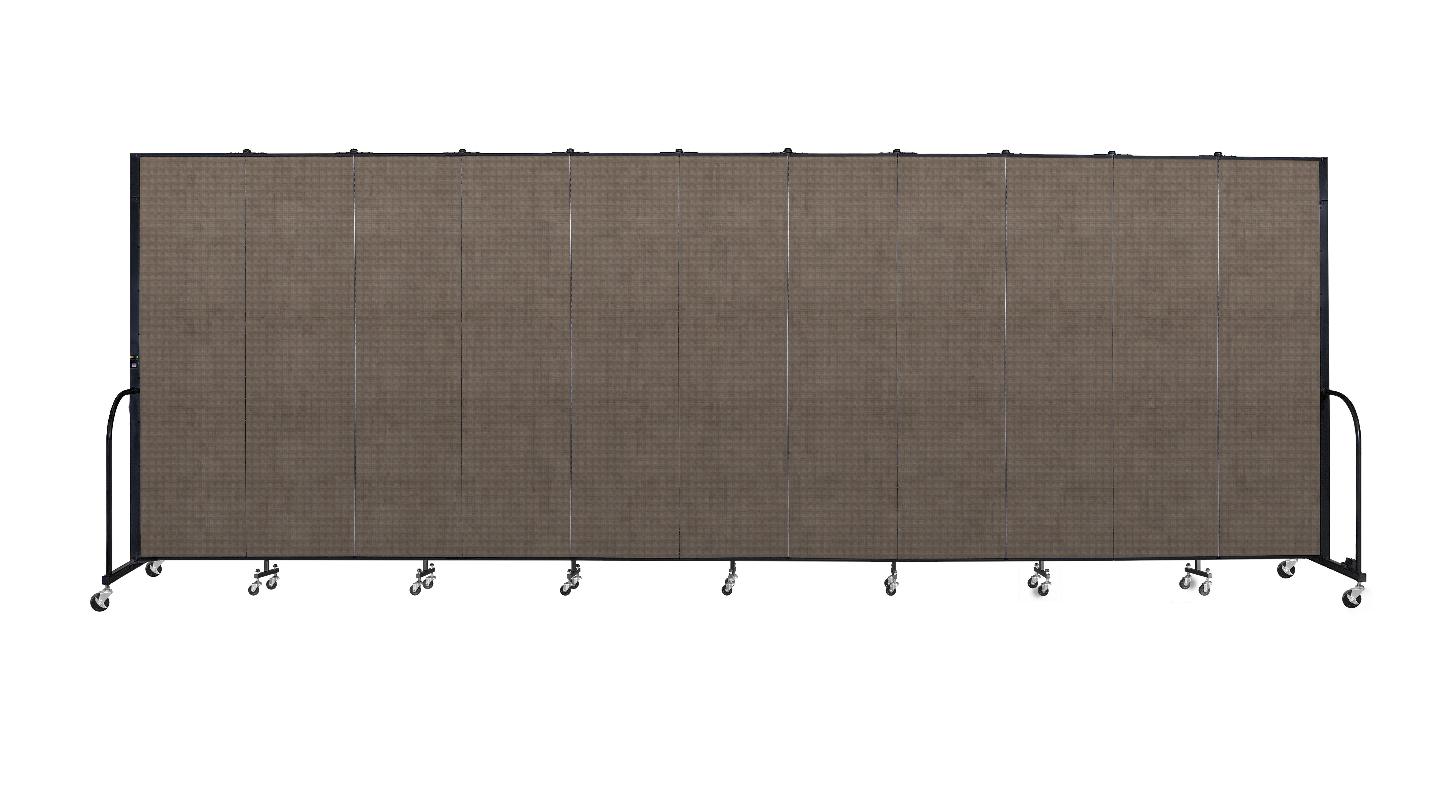 Signature Room Divider - 7' 4"H x 20' 5"L - 11 Panel, Walnut, Fabric