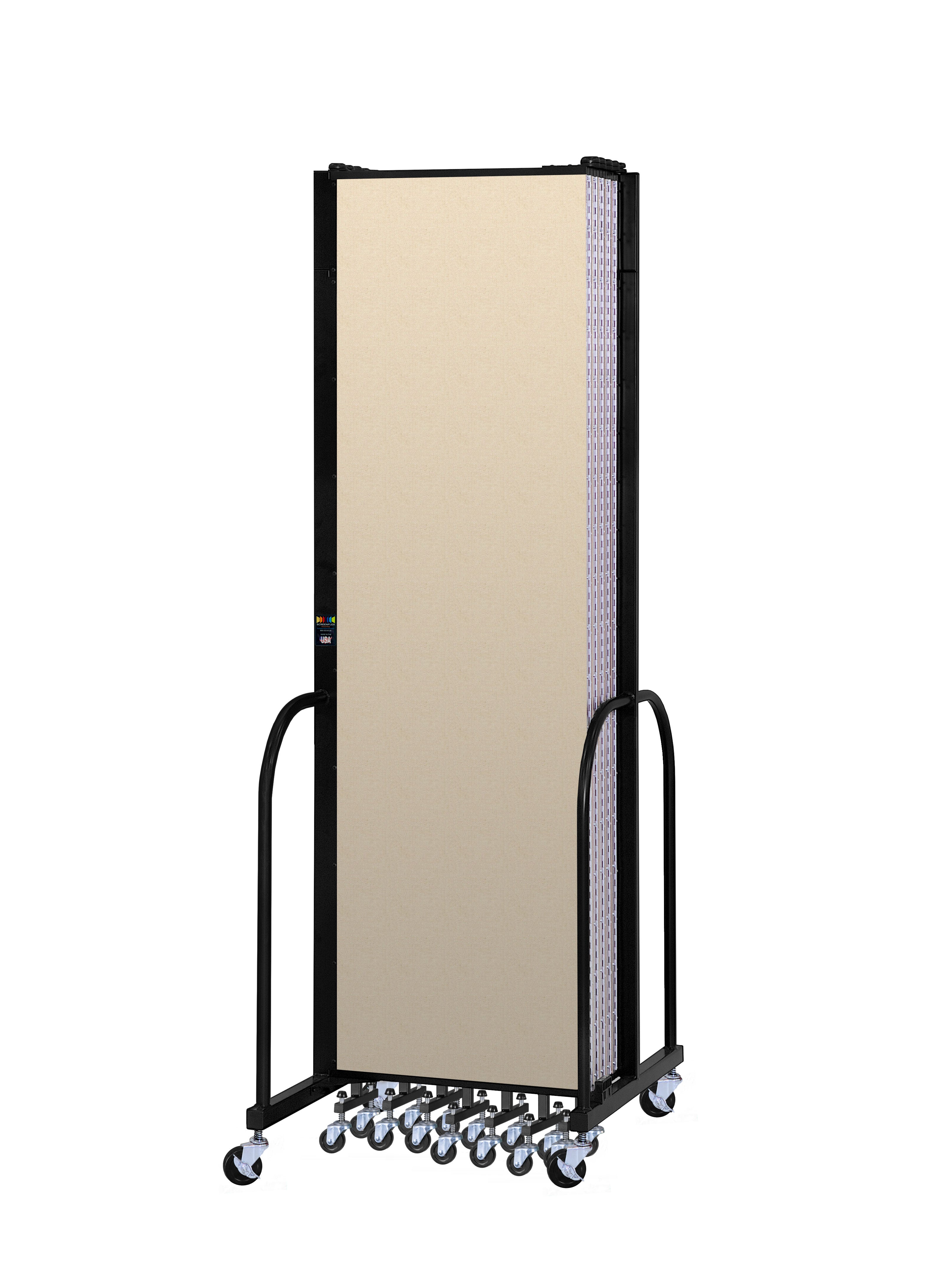 Signature Room Divider - 7' 4"H x 20' 5"L - 11 Panel, Hazelnut, Vinyl