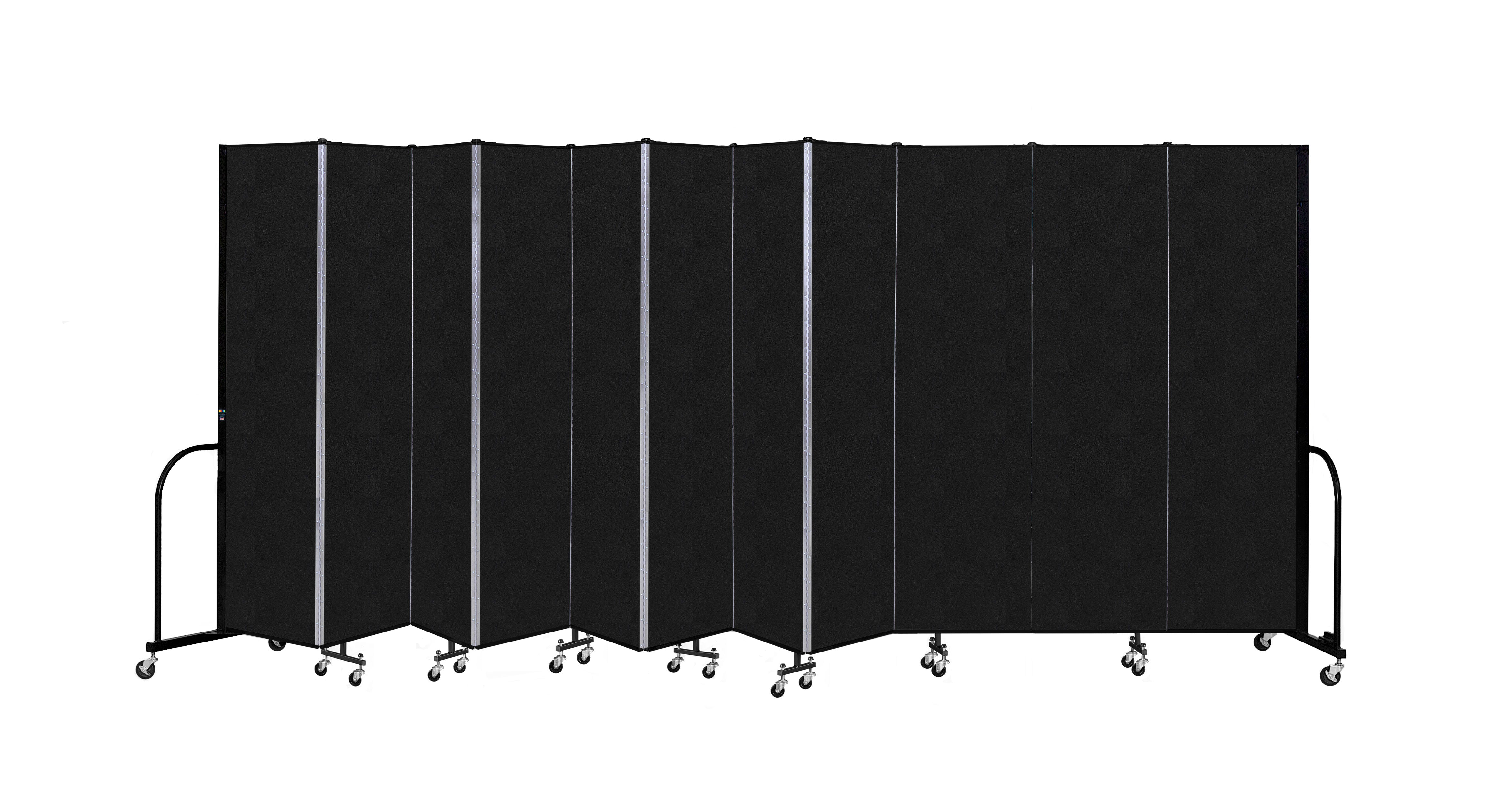 Signature Room Divider - 7' 4"H x 20' 5"L - 11 Panel, Coal, Vinyl