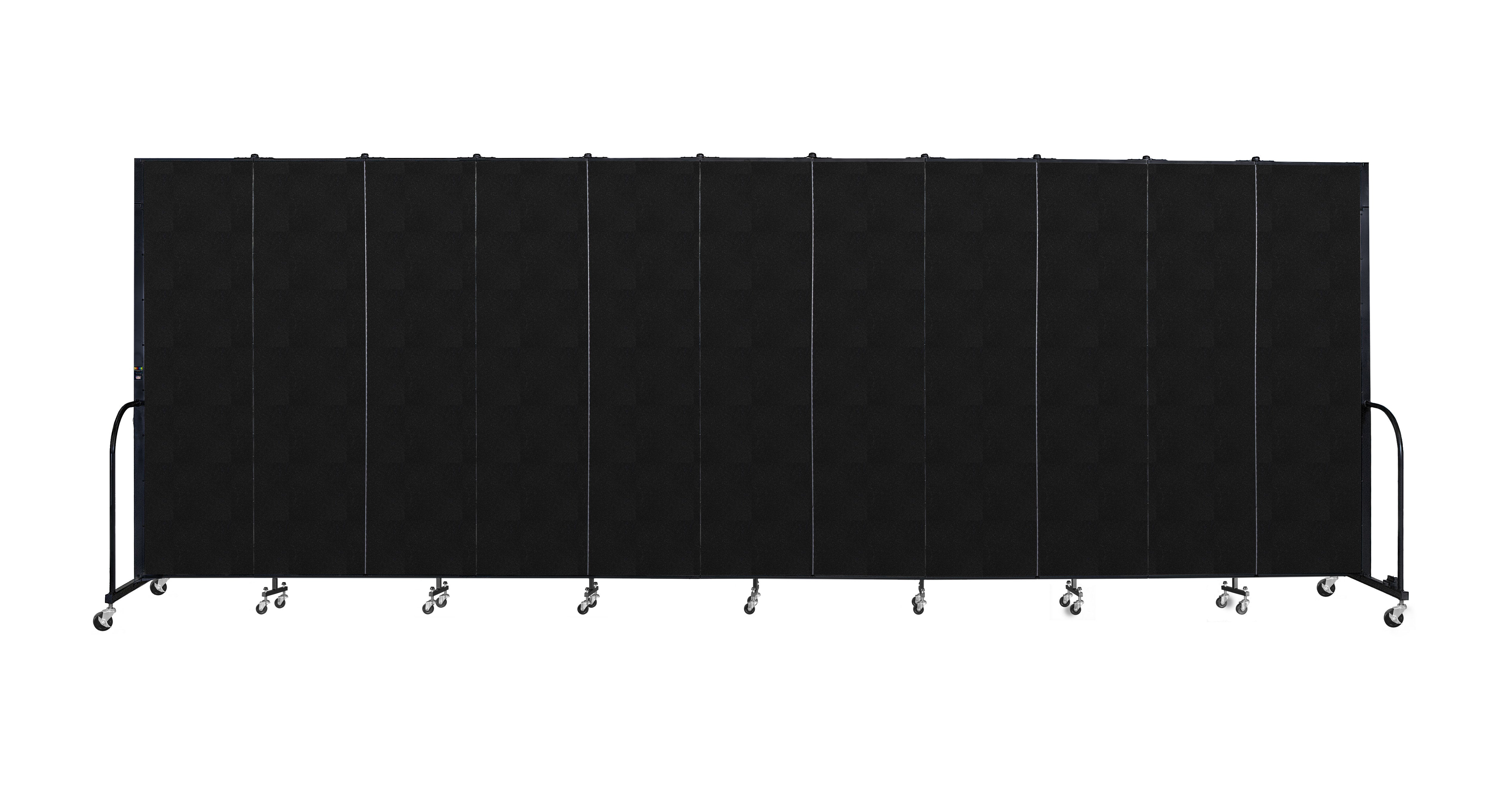Signature Room Divider - 7' 4"H x 20' 5"L - 11 Panel, Coal, Vinyl